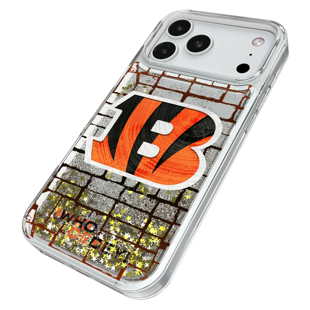 Cincinnati Bengals Brick iPhone Glitter Phone Case for Apple iPhone - Isometric View#Device_iPhone 18 Pro Max