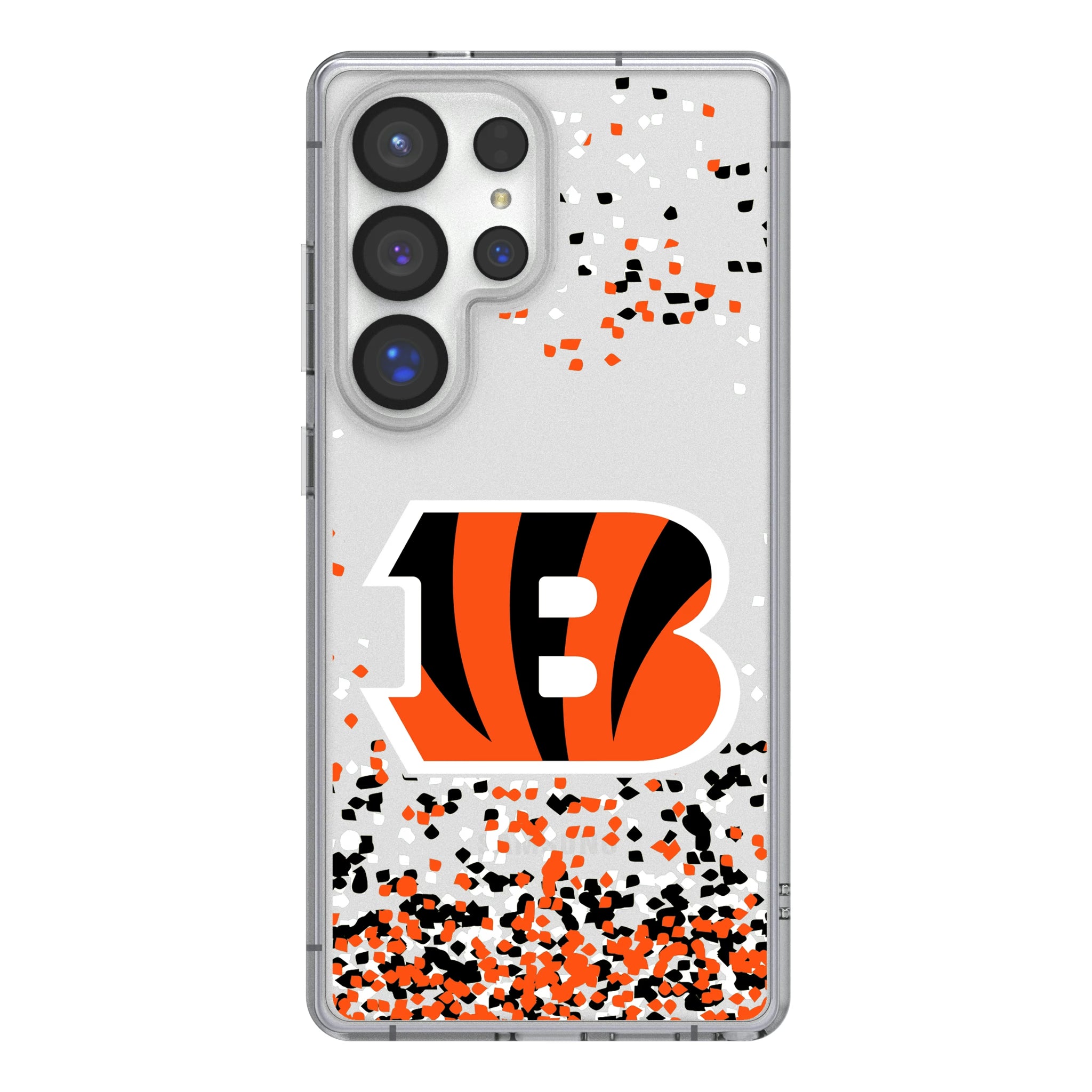 Cincinnati Bengals Confetti Galaxy Clear Phone Case for Samsung Galaxy