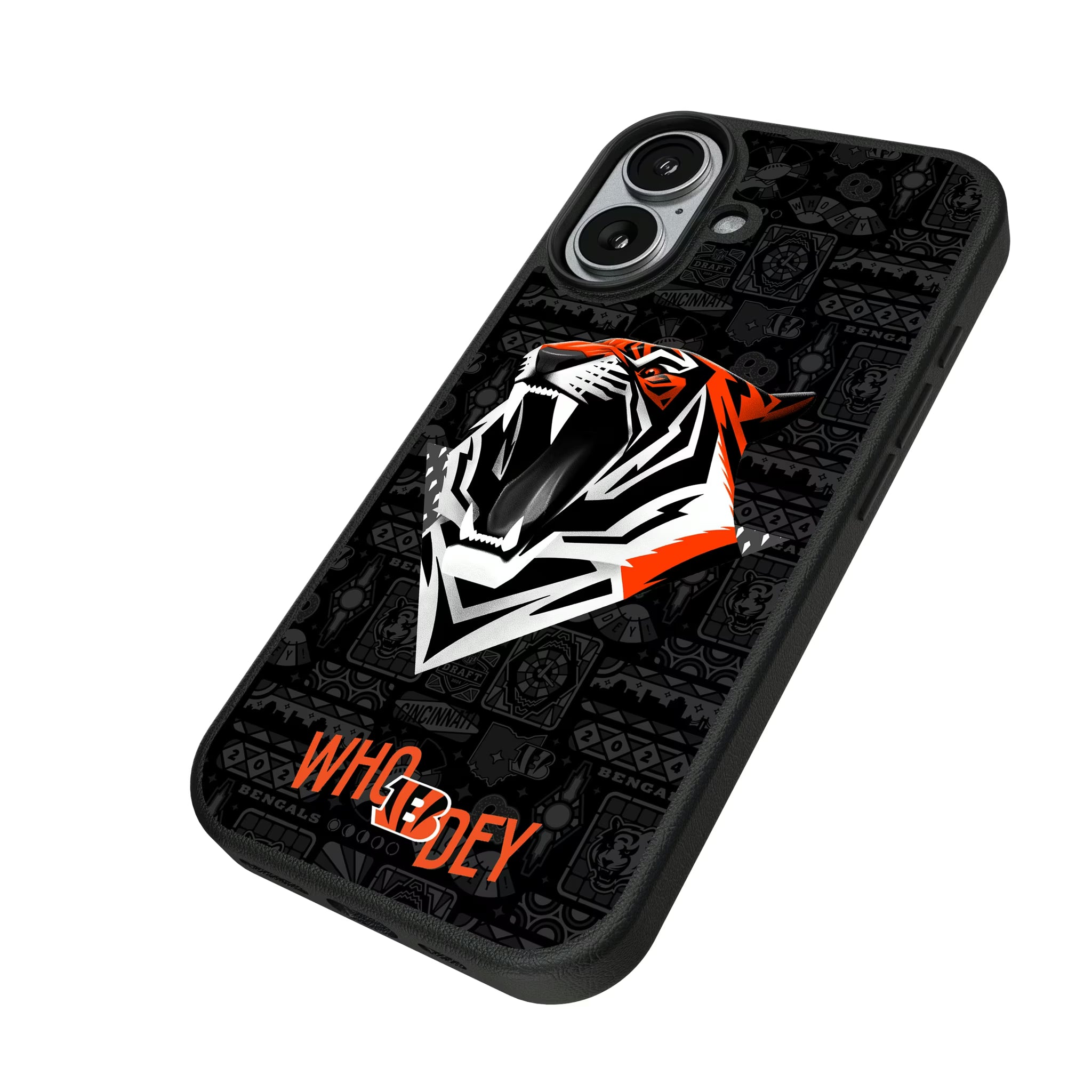 Cincinnati Bengals Deco iPhone MagSafe Compatible Phone Case for Apple iPhone - Isometric View#Device_iPhone 17