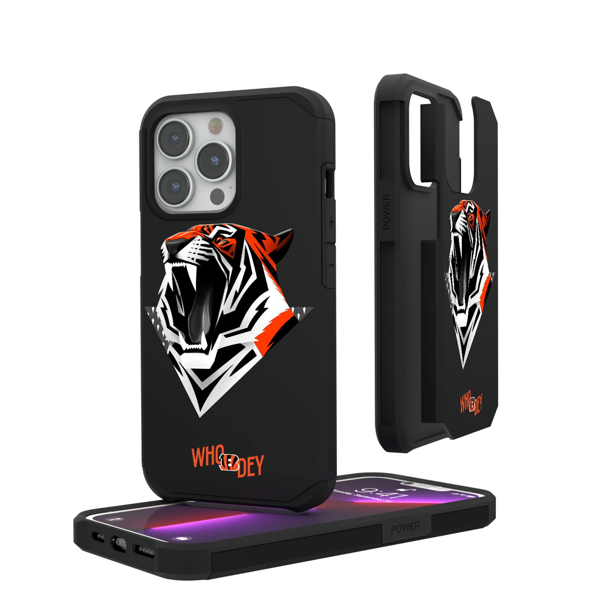 Cincinnati Bengals Deco iPhone Rugged Phone Case for Apple iPhone#Device_iPhone 13 Pro