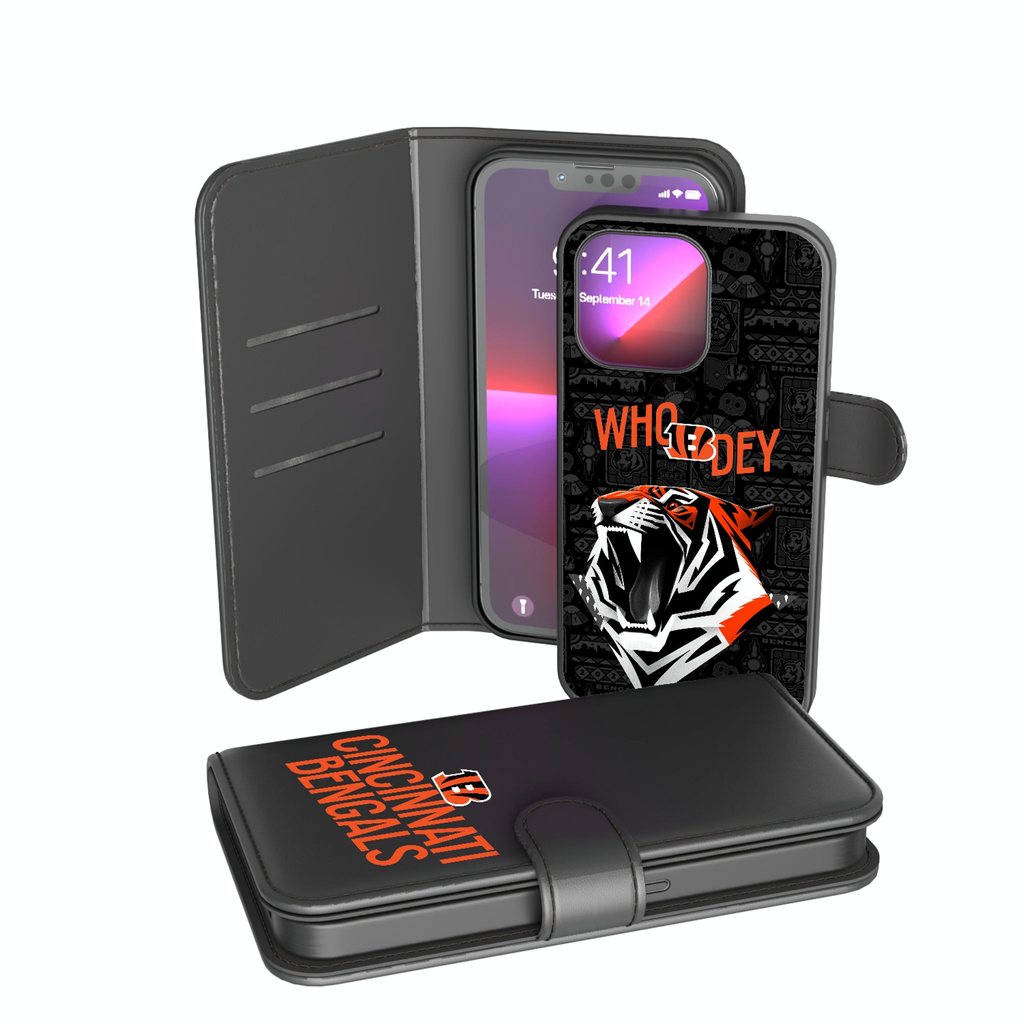 Cincinnati Bengals Deco iPhone Wallet Phone Case for Apple iPhone