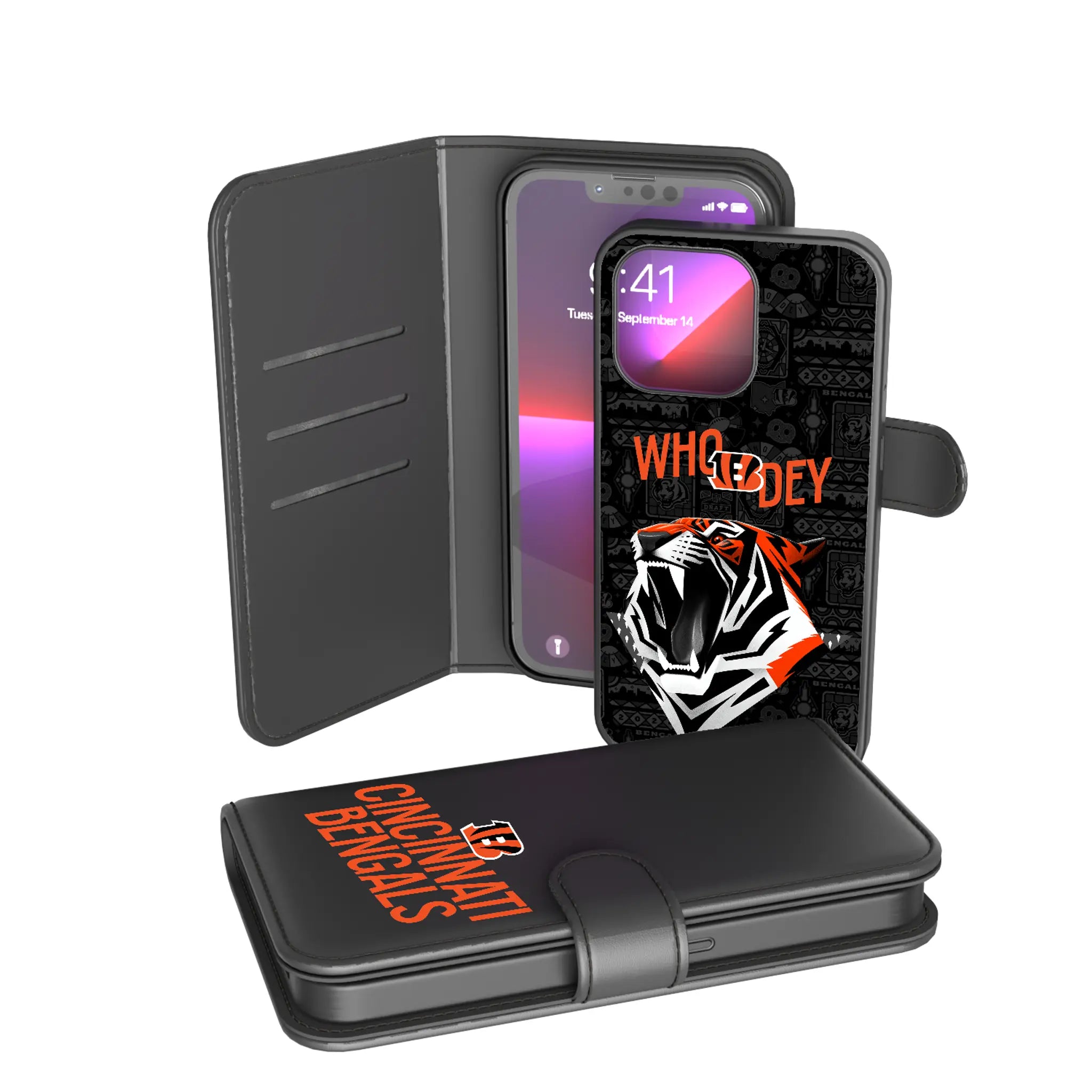 Cincinnati Bengals Deco iPhone Wallet Phone Case for Apple iPhone