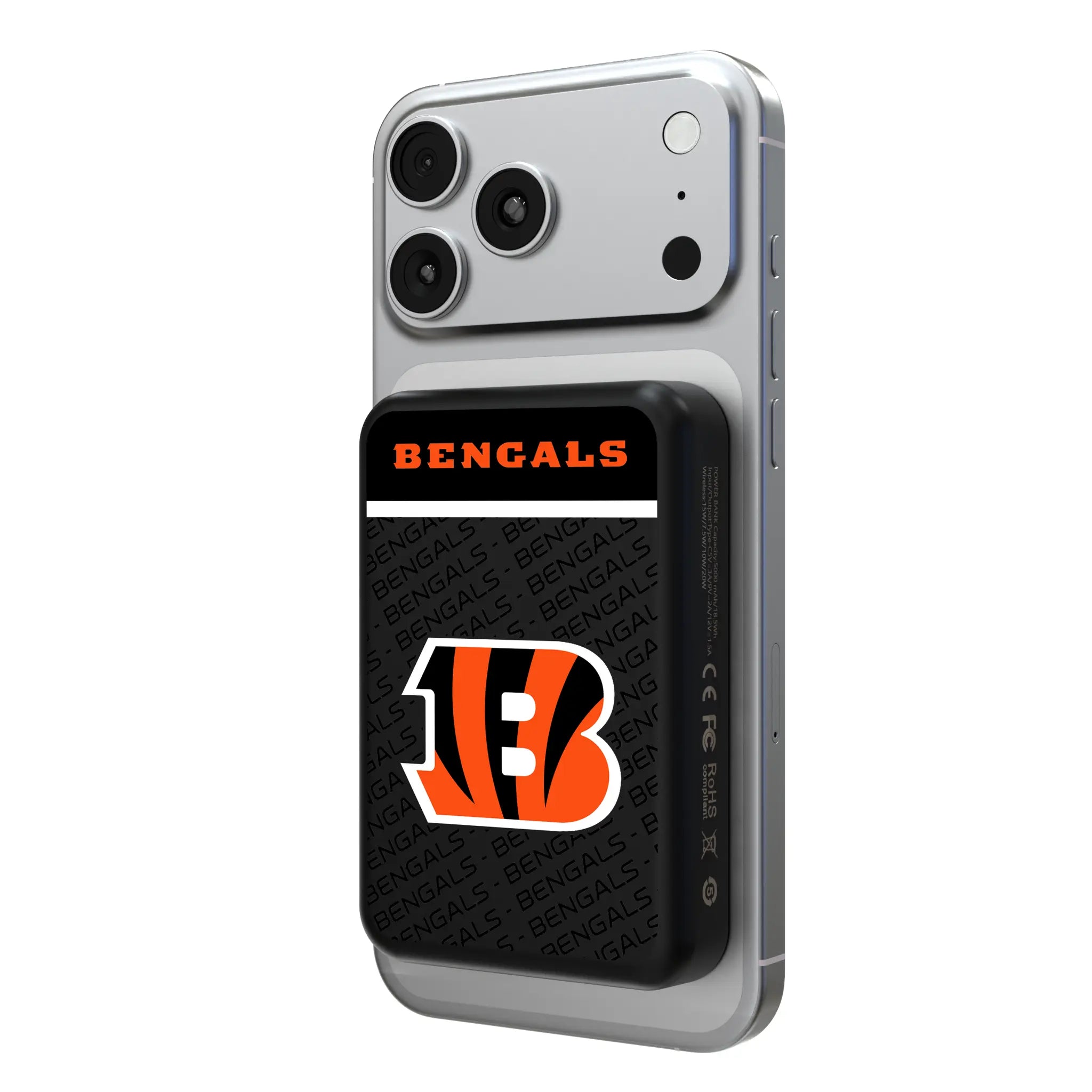 Cincinnati Bengals Endzone Plus Wireless Mag Power Bank