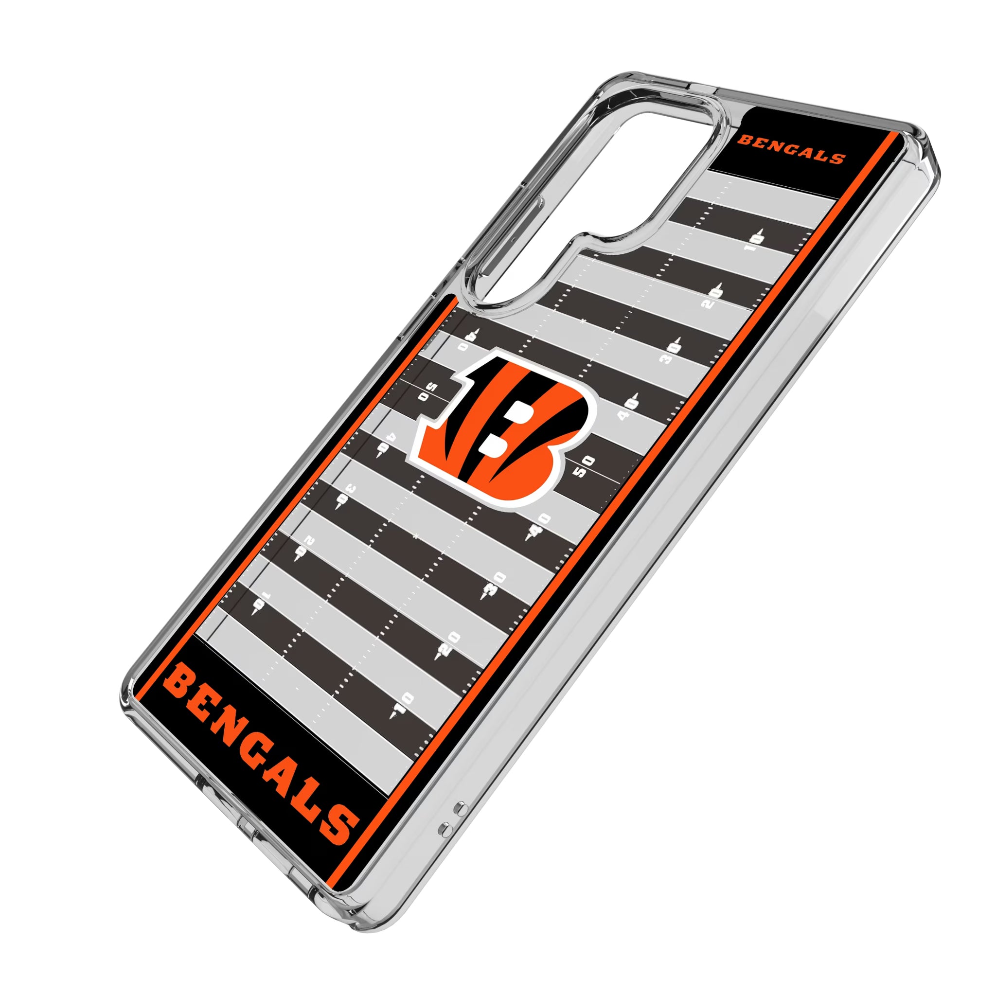 Cincinnati Bengals Field Galaxy Clear Phone Case for Samsung Galaxy - Isometric View