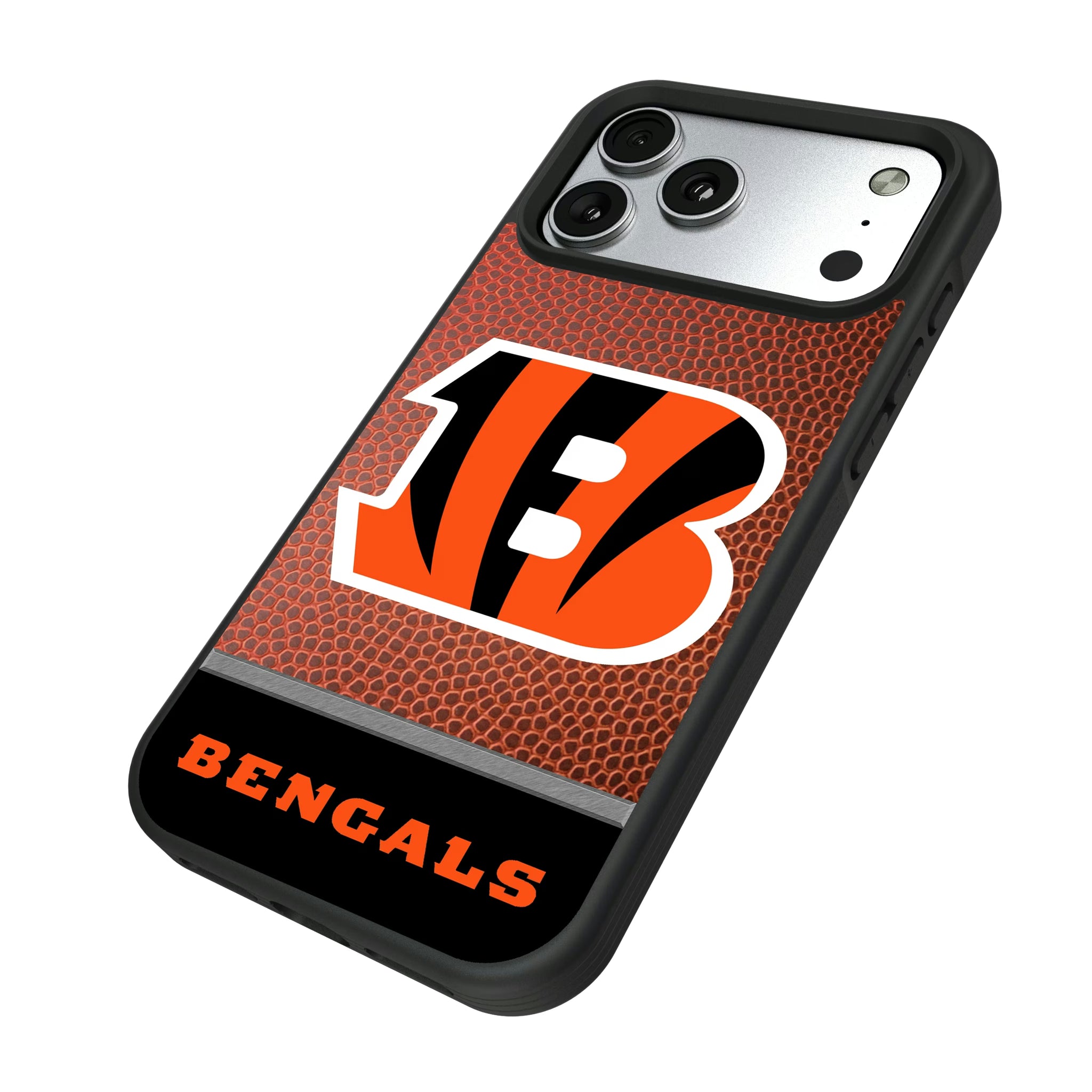 Cincinnati Bengals Football Wordmark iPhone Bump Phone Case for Apple iPhone - Isometric View#Device_iPhone 17 Pro Max