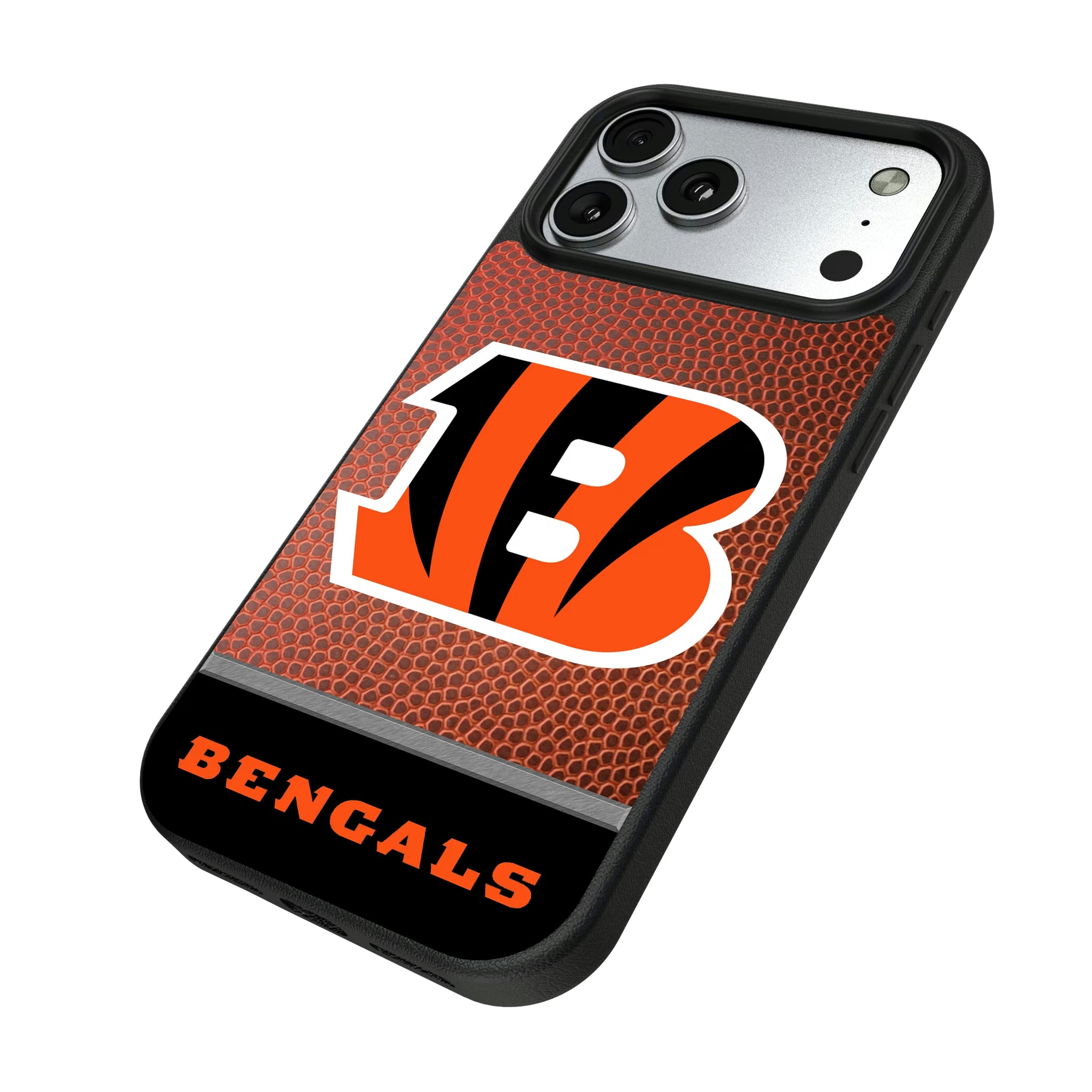 Cincinnati Bengals Football Wordmark iPhone MagSafe Compatible Phone Case for Apple iPhone - Isometric View#Device_iPhone 17 Pro Max