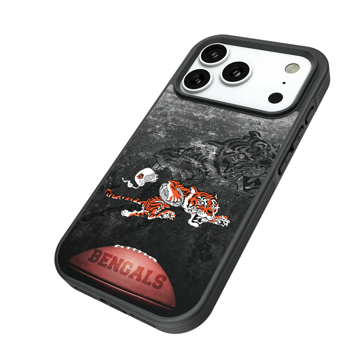 Cincinnati Bengals Historic Collection Legendary iPhone Bump Phone Case for Apple iPhone - Isometric View#Device_iPhone 18 Pro