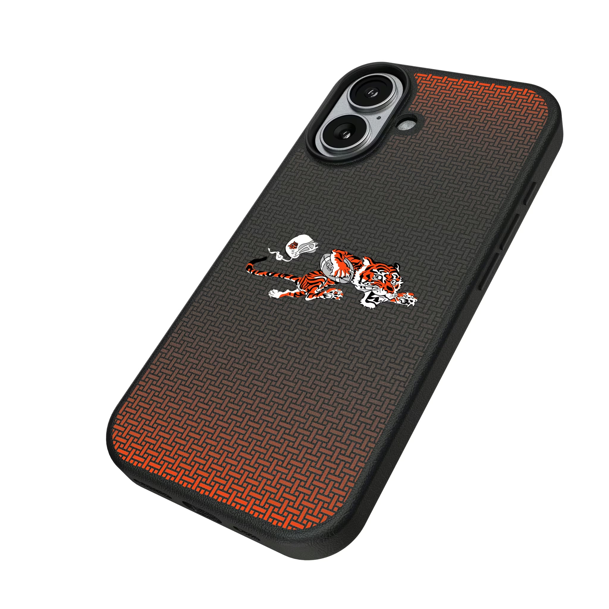 Cincinnati Bengals Historic Collection Linen iPhone MagSafe Compatible Phone Case for Apple iPhone - Isometric View#Device_iPhone 17