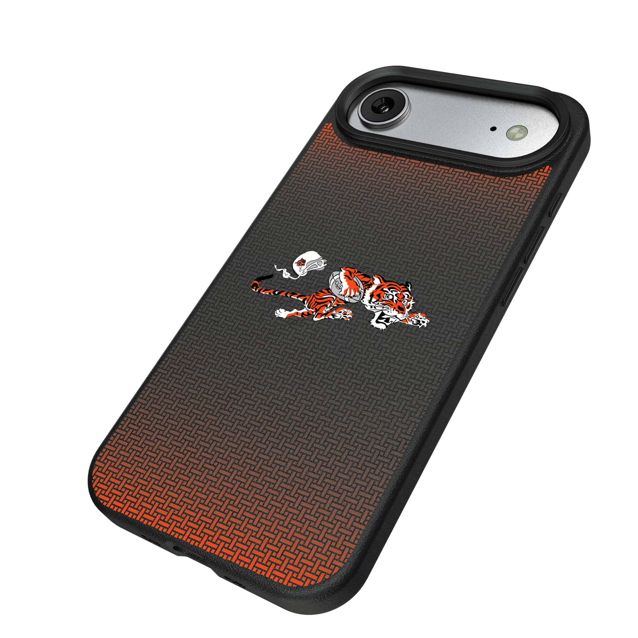 Cincinnati Bengals Historic Collection Linen iPhone MagSafe Compatible Phone Case for Apple iPhone - Isometric View#Device_iPhone Air