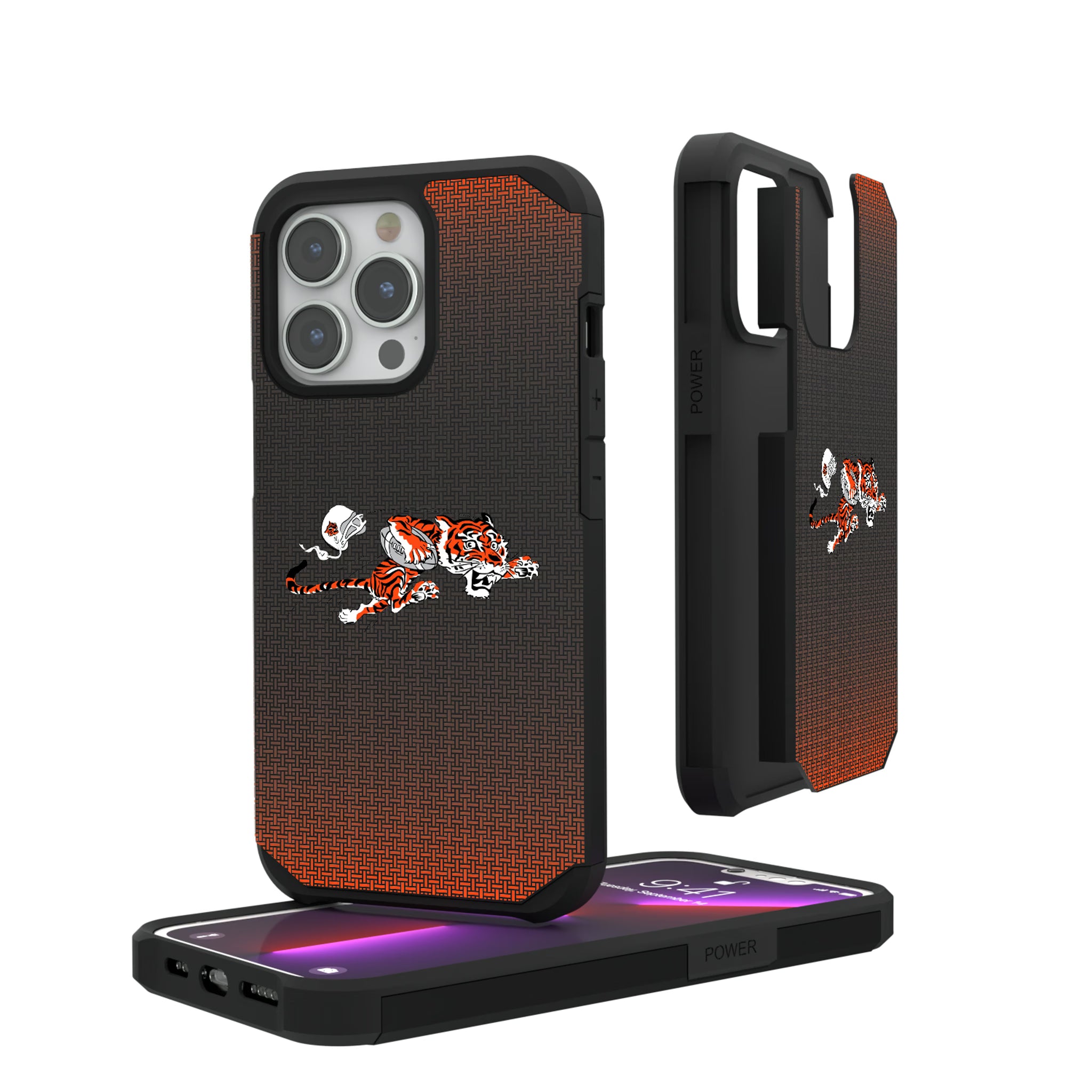 Cincinnati Bengals Historic Collection Linen iPhone Rugged Phone Case for Apple iPhone#Device_iPhone 13 Pro