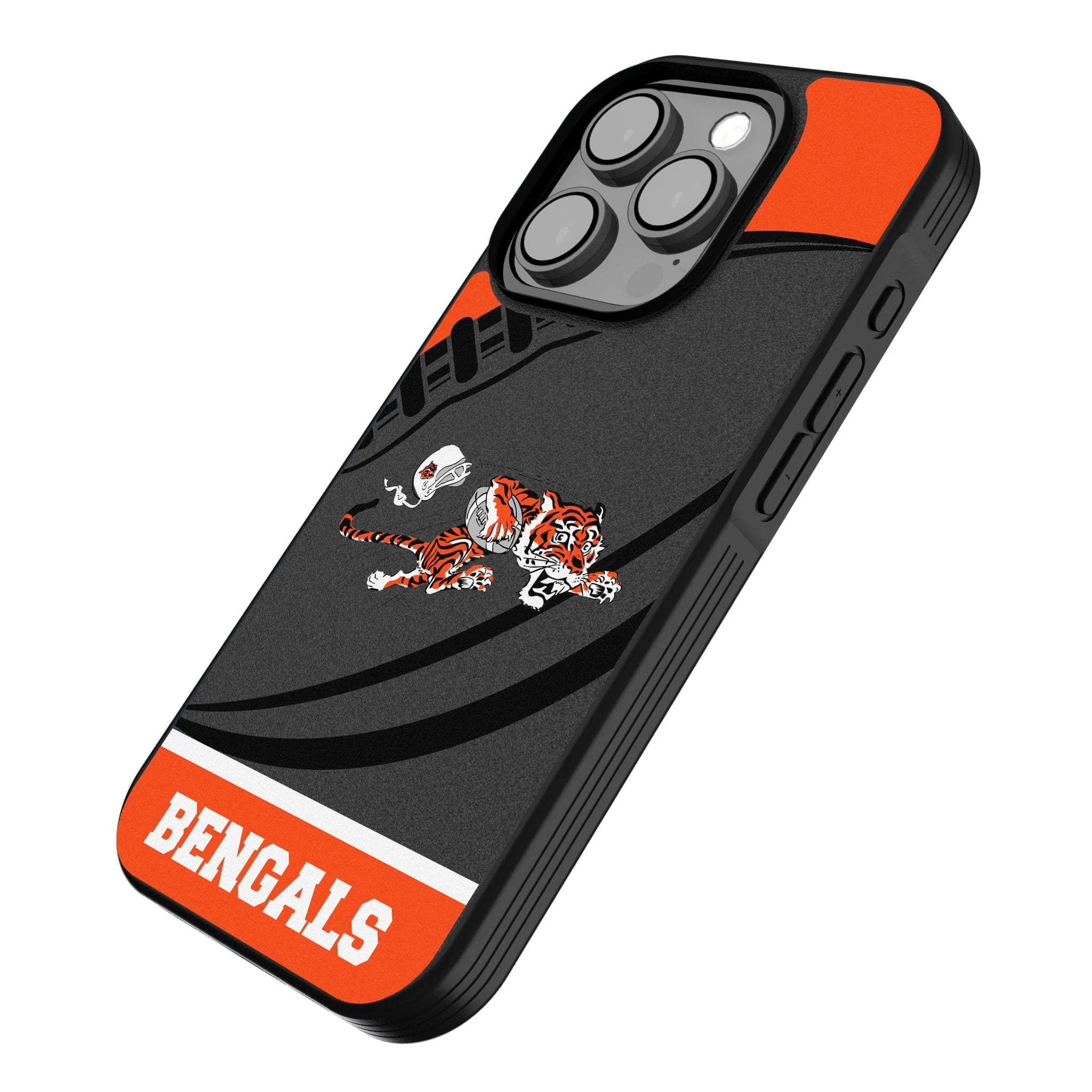 Cincinnati Bengals Historic Collection Passtime iPhone Bump Phone Case for Apple iPhone - Isometric View
