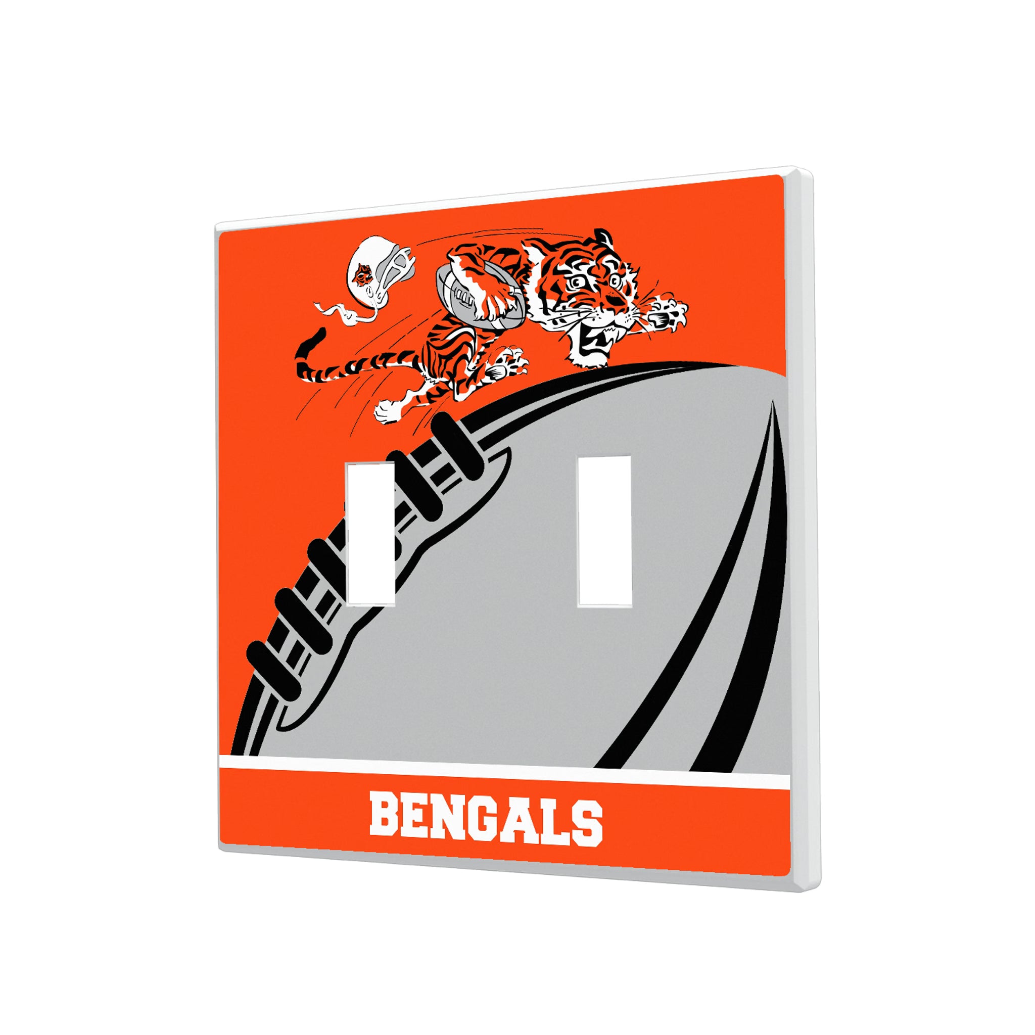 Cincinnati Bengals Historic Collection Passtime Hidden-Screw Light Switch Plate#Style_Double Toggle