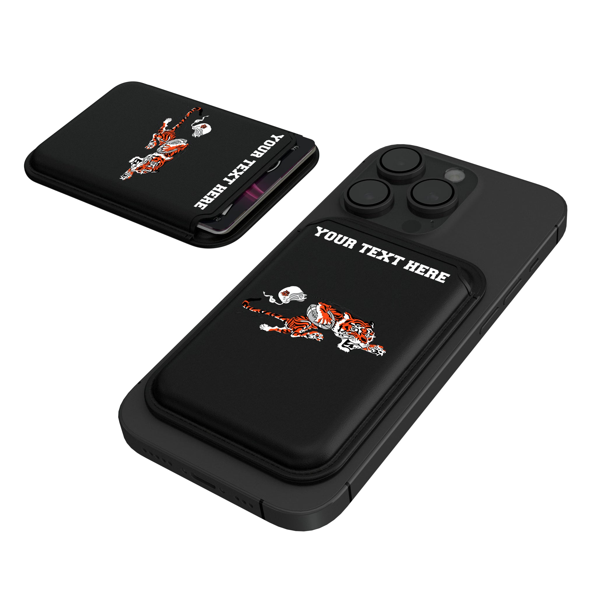 Cincinnati Bengals Historic Collection Personalized Insignia Black Magnetic Credit Card Wallet