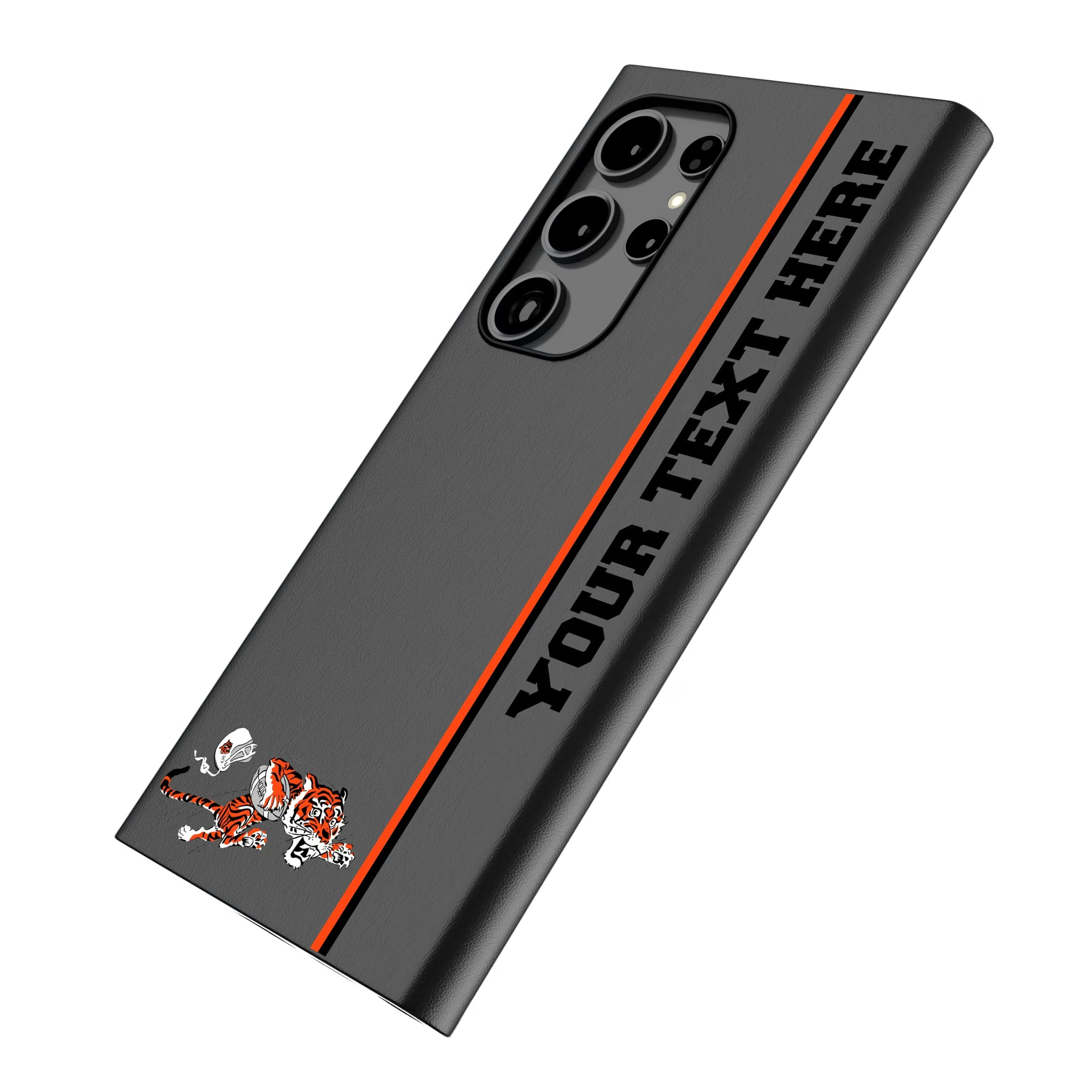 Cincinnati Bengals Historic Collection Personalized Sidebard Galaxy MagSafe Compatible Phone Case for Samsung Galaxy - Isometric View