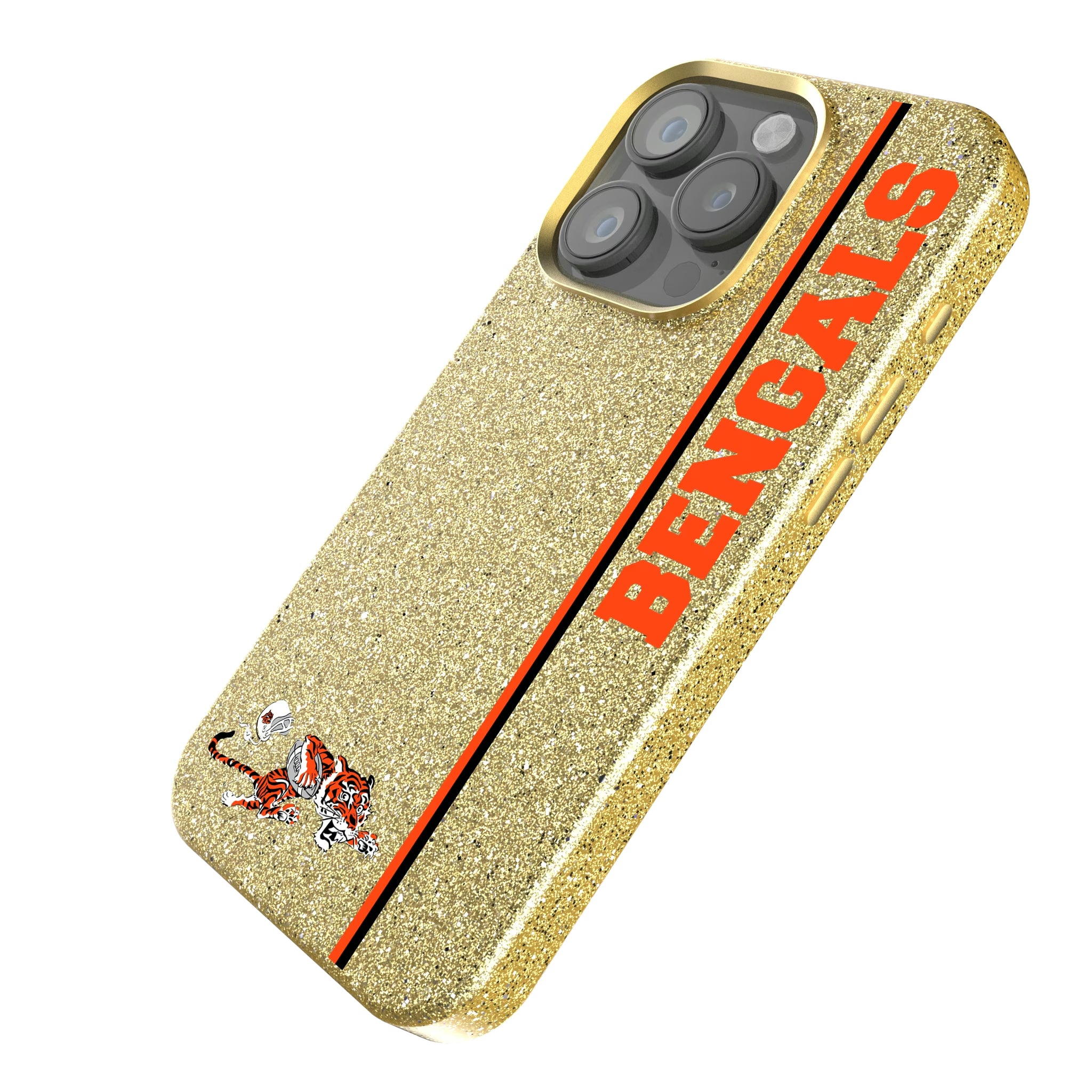 Cincinnati Bengals Historic Collection Sidebar iPhone Bling Phone Case for Apple iPhone - Isometric View