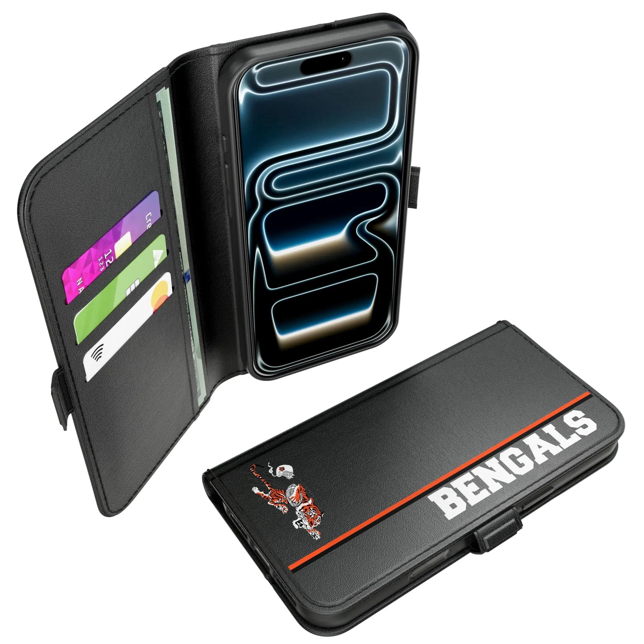 Cincinnati Bengals Historic Collection Sidebar iPhone Folio Phone Case for Apple iPhone#Device_iPhone 17 Pro Max