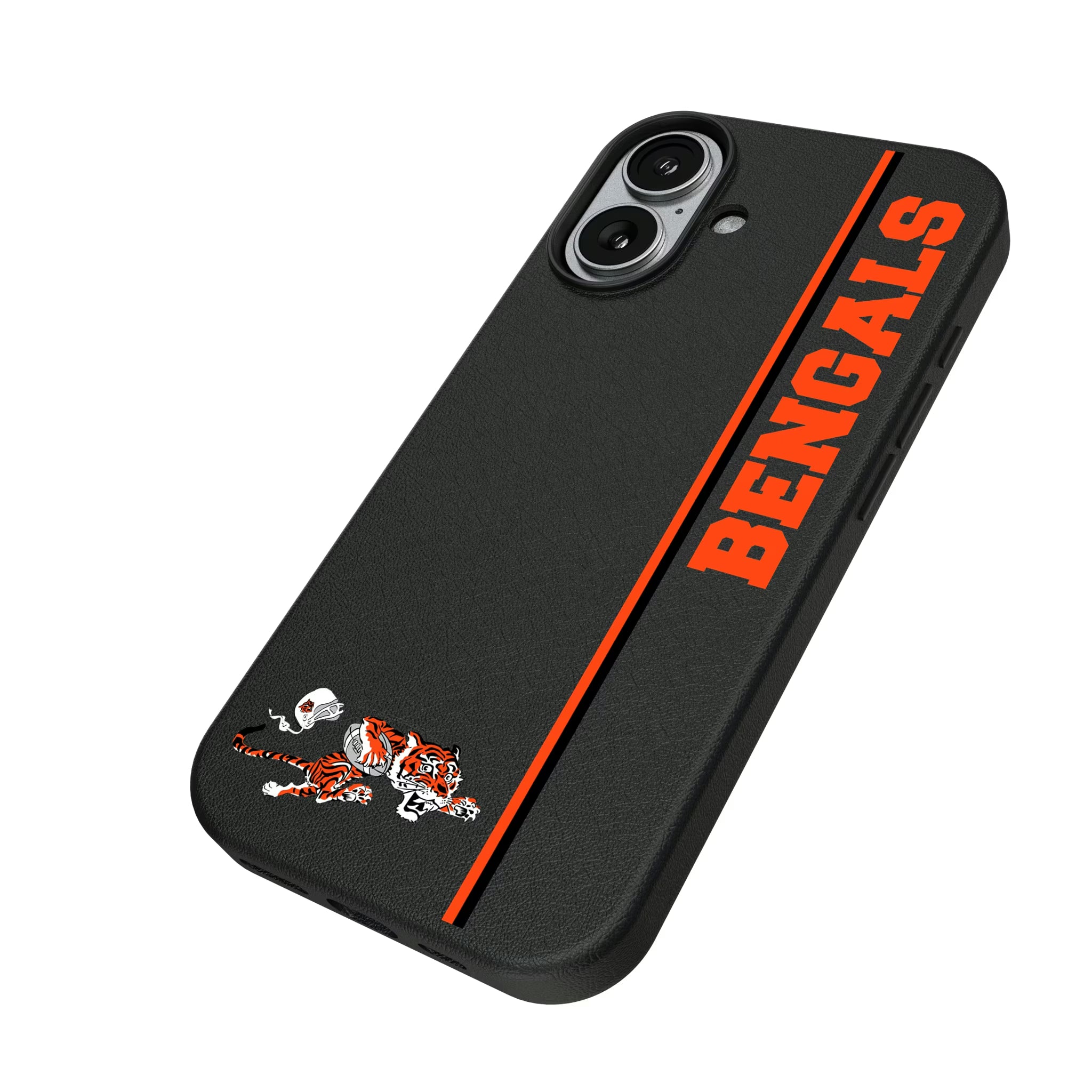 Cincinnati Bengals Historic Collection Sidebar iPhone MagSafe Compatible Phone Case for Apple iPhone - Isometric View#Device_iPhone 17