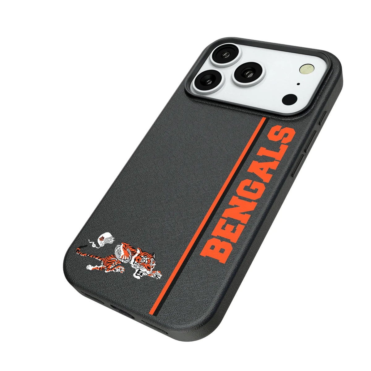 Cincinnati Bengals Historic Collection Sidebar iPhone MagSafe Compatible Phone Case for Apple iPhone - Isometric View#Device_iPhone 18 Pro