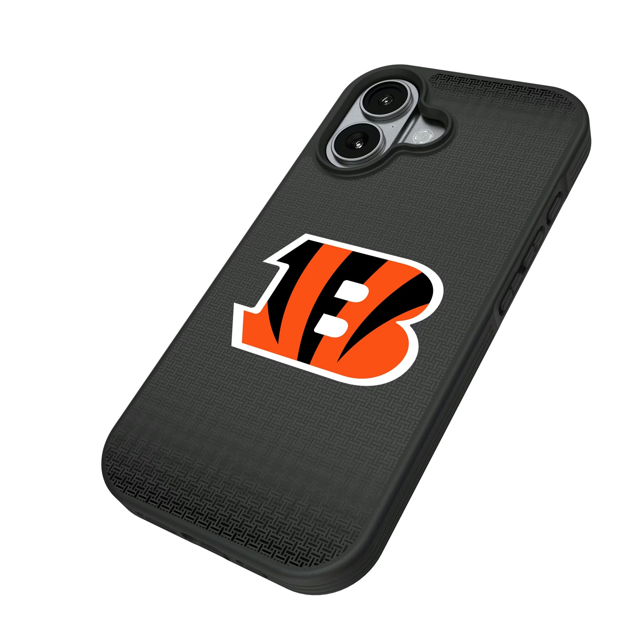 Cincinnati Bengals Linen iPhone Bump Phone Case for Apple iPhone - Isometric View#Device_iPhone 17