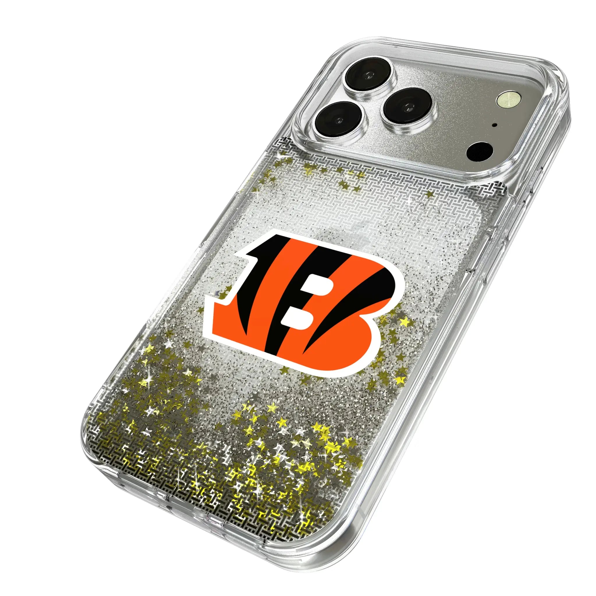 Cincinnati Bengals Linen iPhone Glitter Phone Case for Apple iPhone - Isometric View