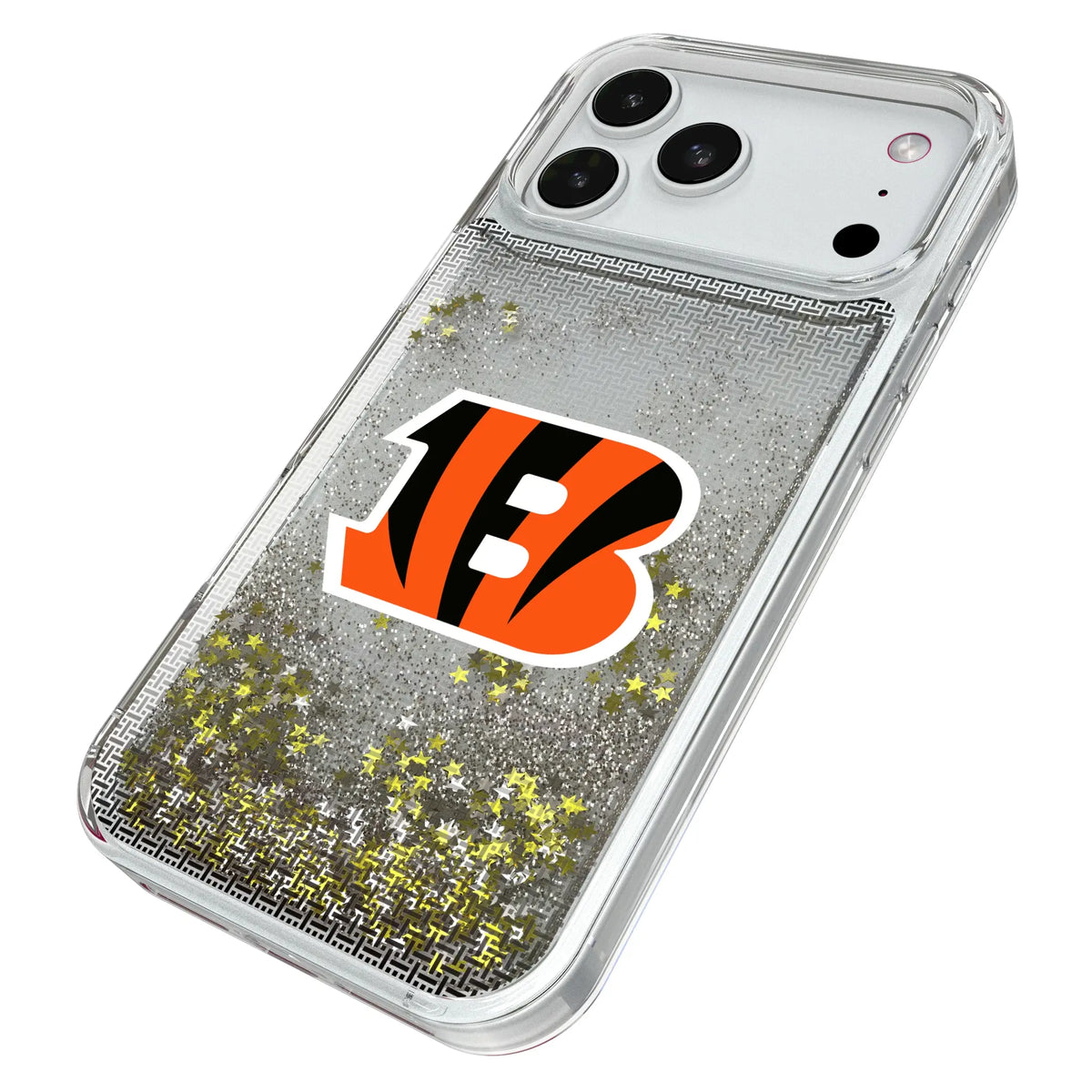 Cincinnati Bengals Linen iPhone Glitter Phone Case for Apple iPhone - Isometric View#Device_iPhone 18 Pro Max