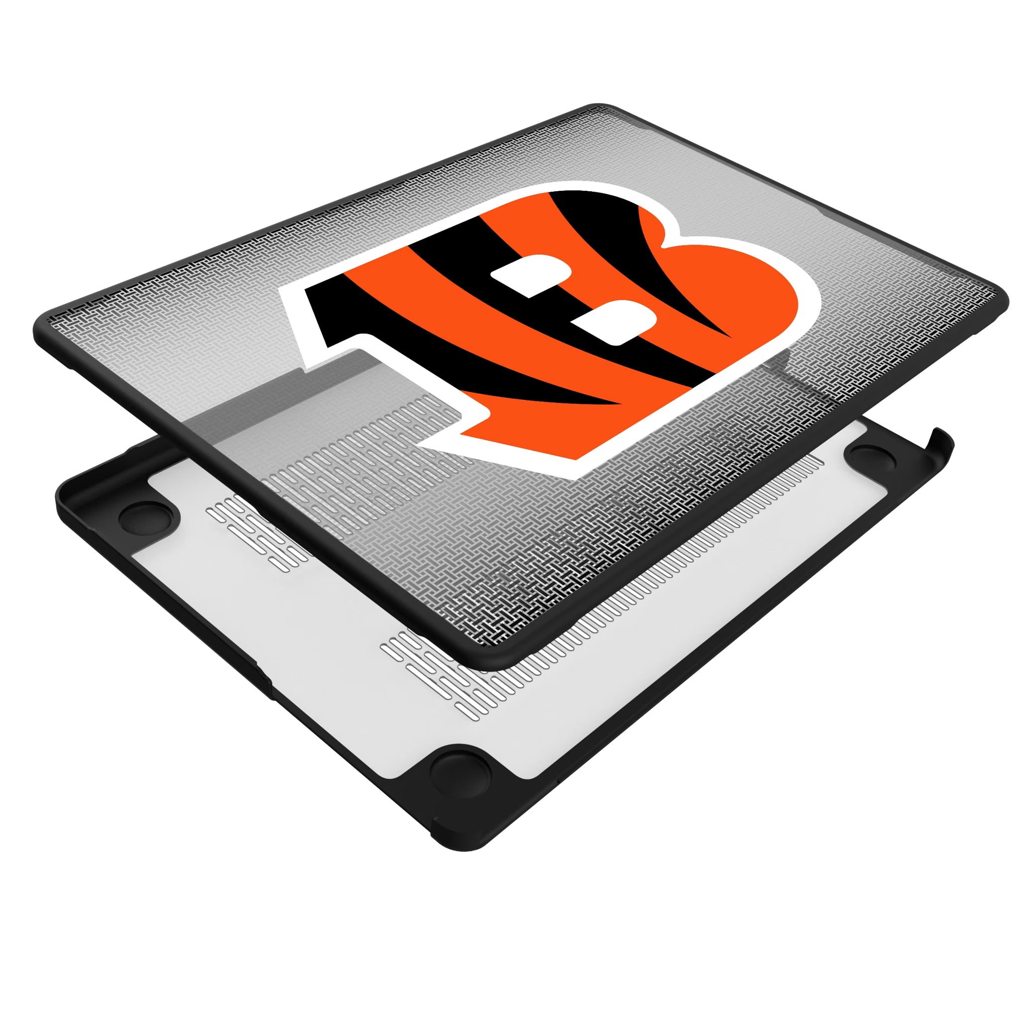 Cincinnati Bengals Linen MacBook Laptop Case for Apple MacBook - Isometric View#Device_MacBook Pro (14-inch, 2021) / MacBook Pro (14-inch, 2023) / MacBook Pro (14-inch, 2024)