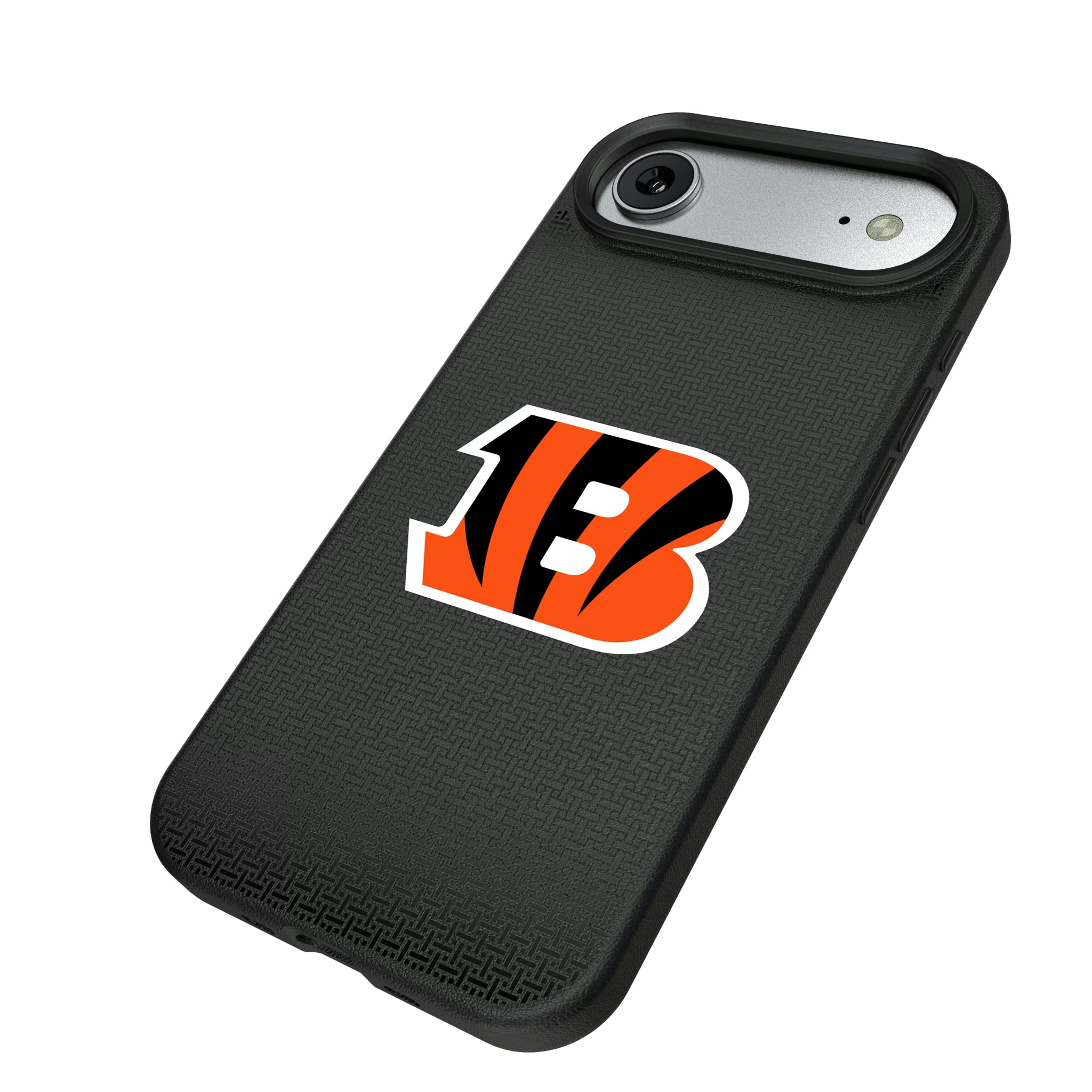 Cincinnati Bengals Linen iPhone MagSafe Compatible Phone Case for Apple iPhone - Isometric View#Device_iPhone Air