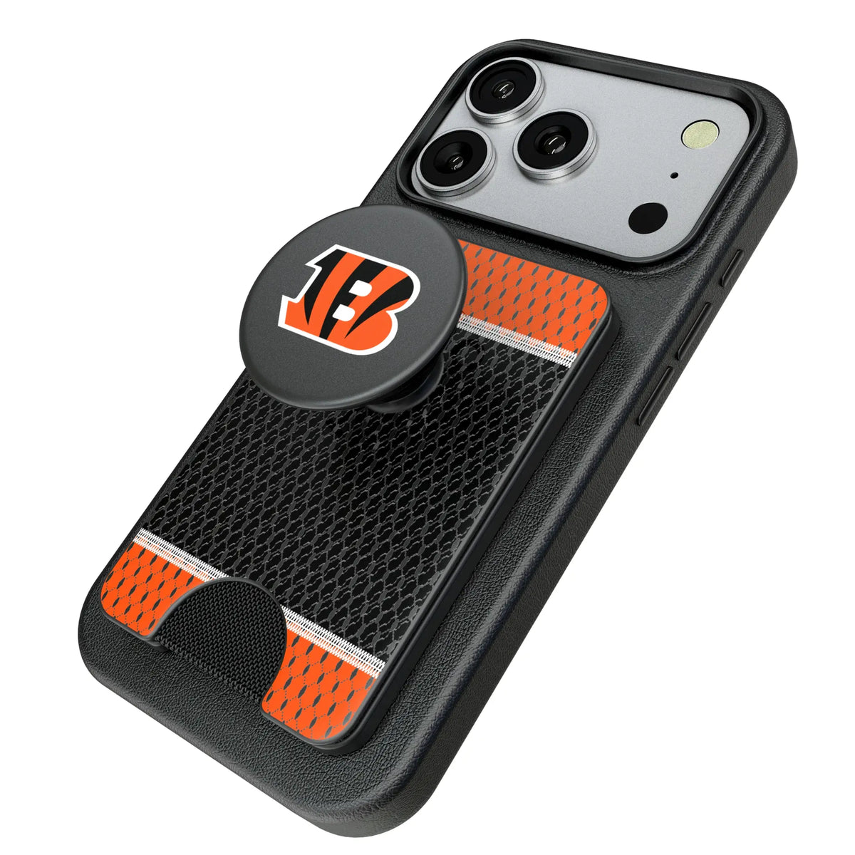 Cincinnati Bengals Mesh Popsockets Wallet Magnetic - Isometric View