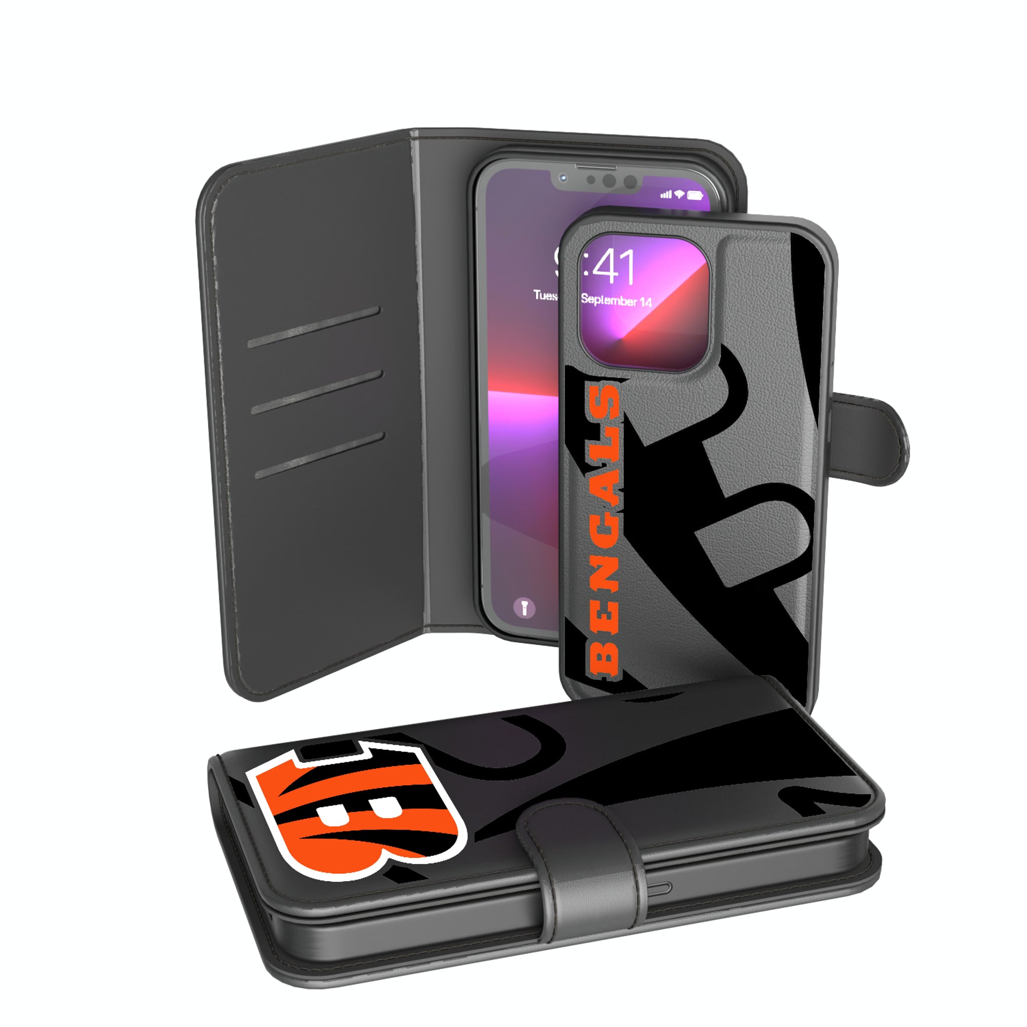 Cincinnati Bengals Monocolor Tilt iPhone Wallet Phone Case for Apple iPhone