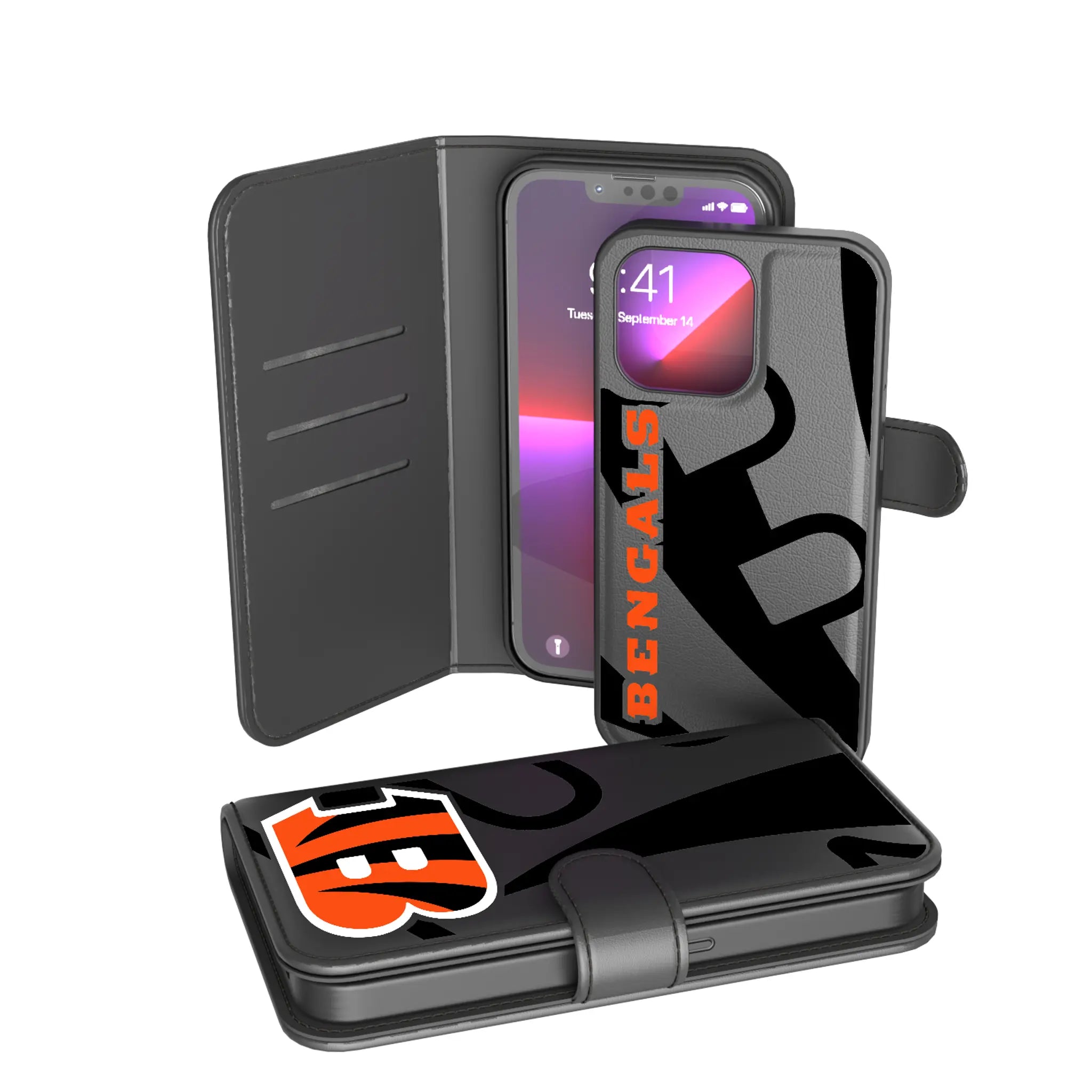 Cincinnati Bengals Monocolor Tilt iPhone Wallet Phone Case for Apple iPhone