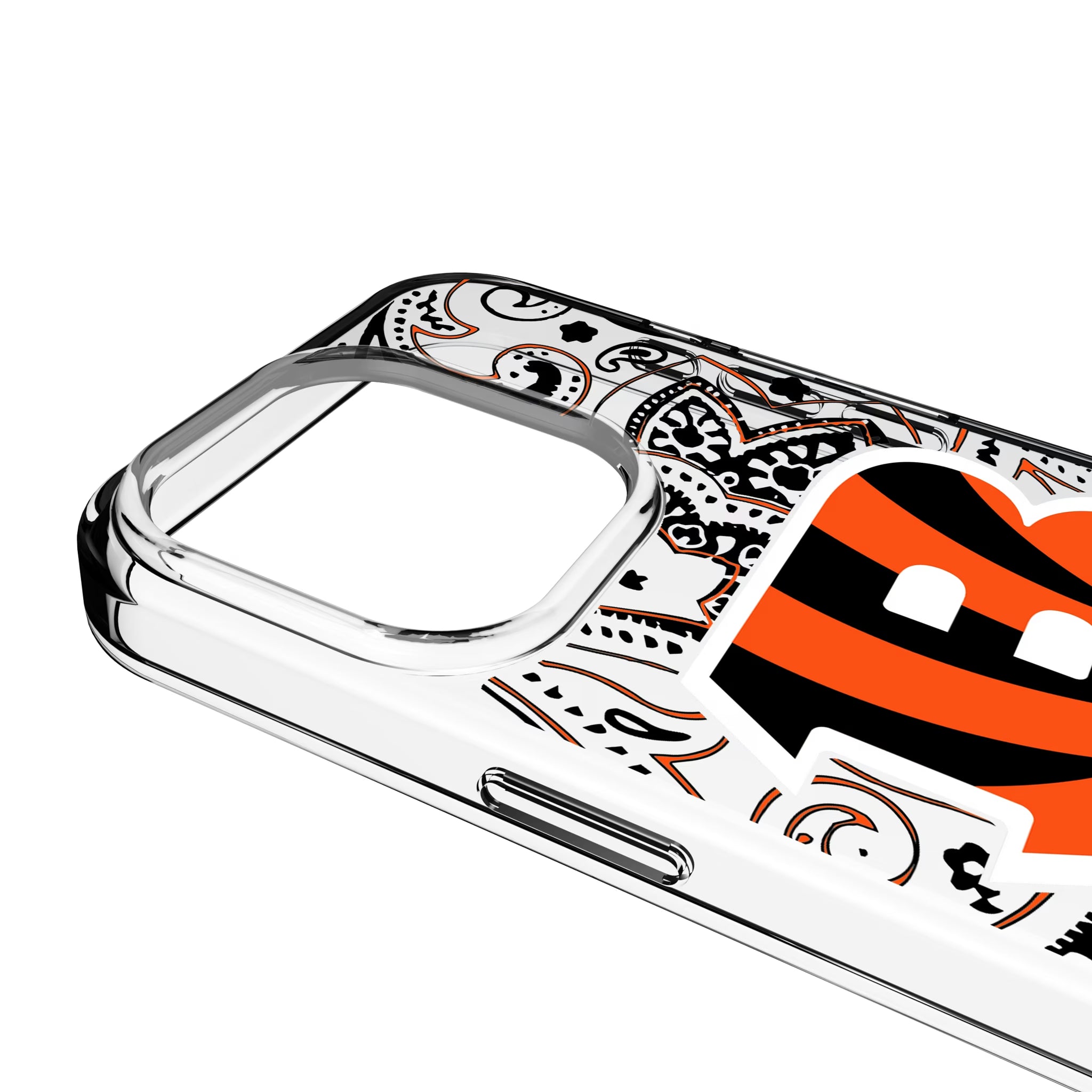 Cincinnati Bengals Paisley iPhone Clear Phone Case for Apple iPhone - Detail