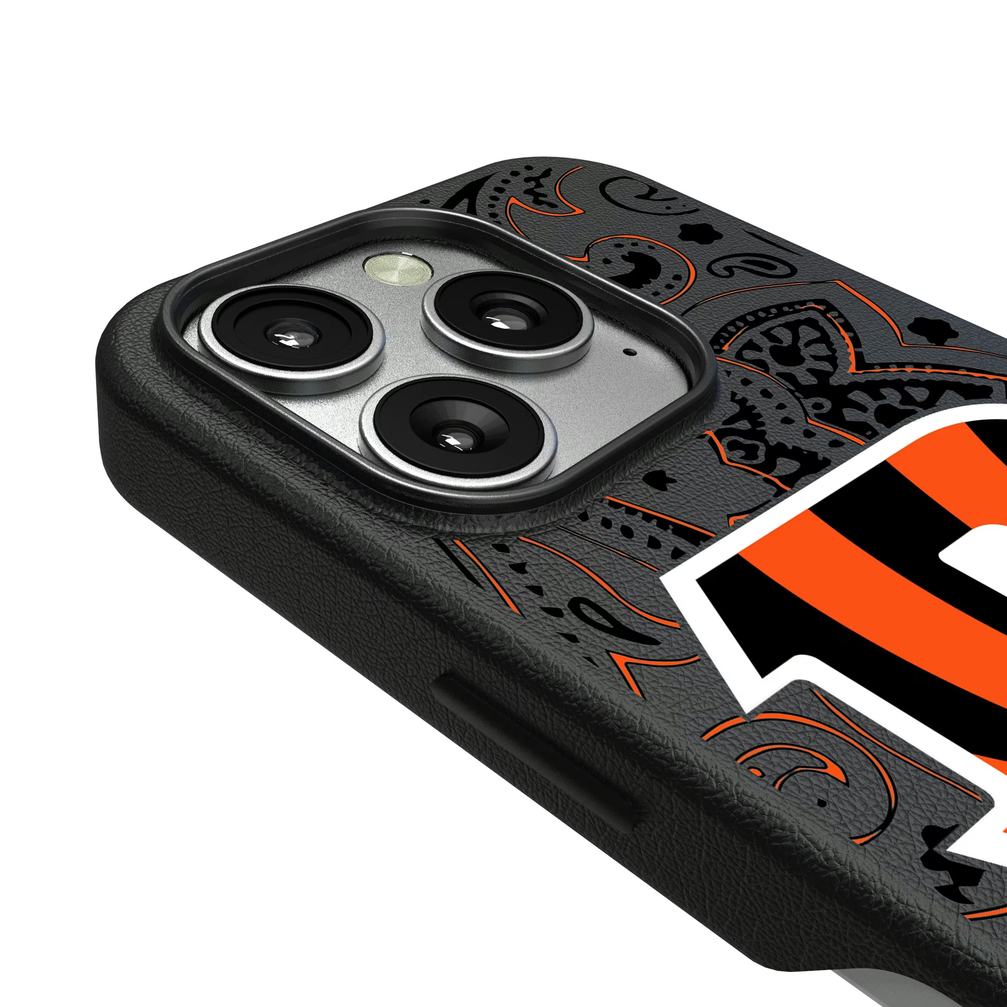 Cincinnati Bengals Paisley iPhone MagSafe Compatible Phone Case for Apple iPhone - Detail