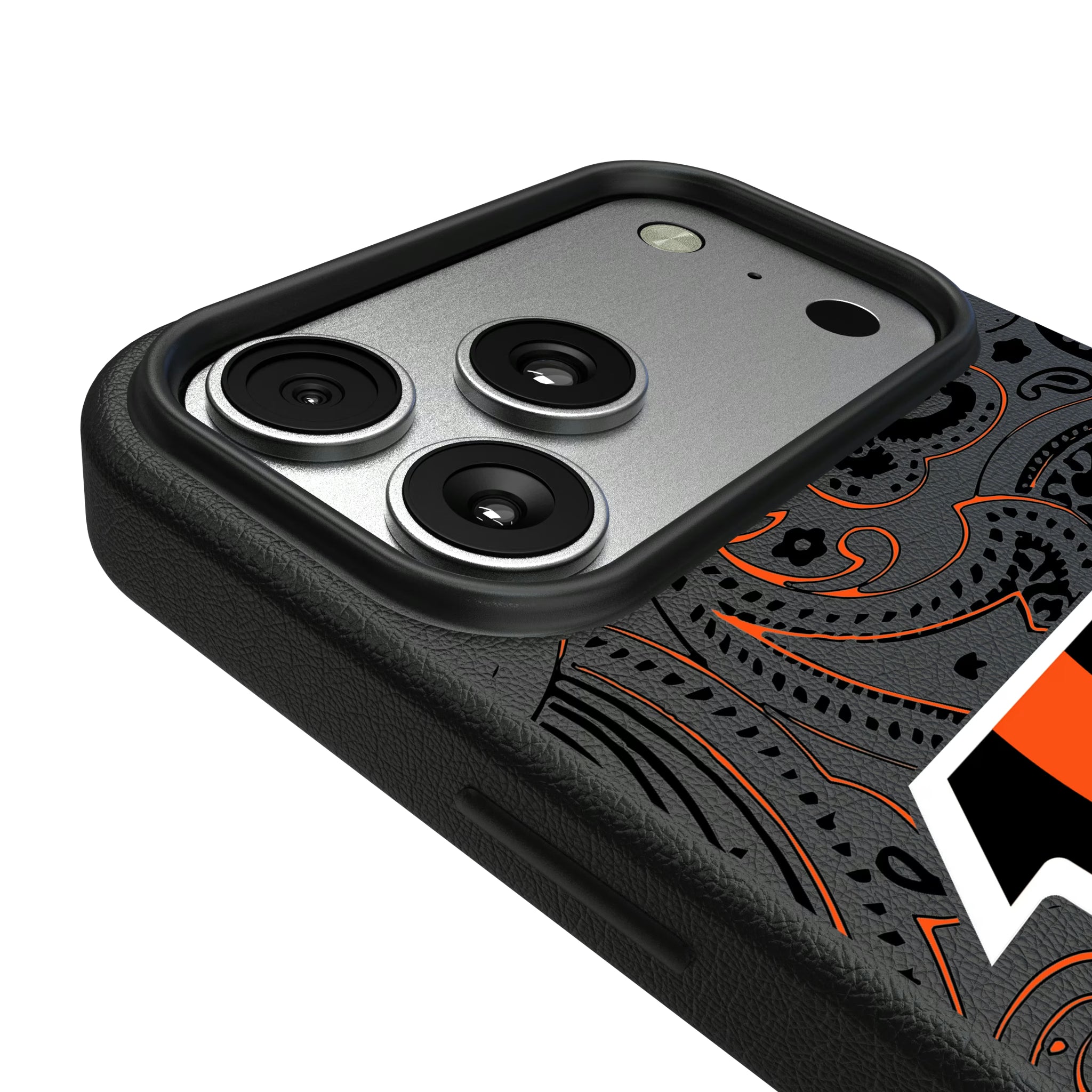 Cincinnati Bengals Paisley iPhone MagSafe Compatible Phone Case for Apple iPhone - Detail#Device_iPhone 17 Pro Max