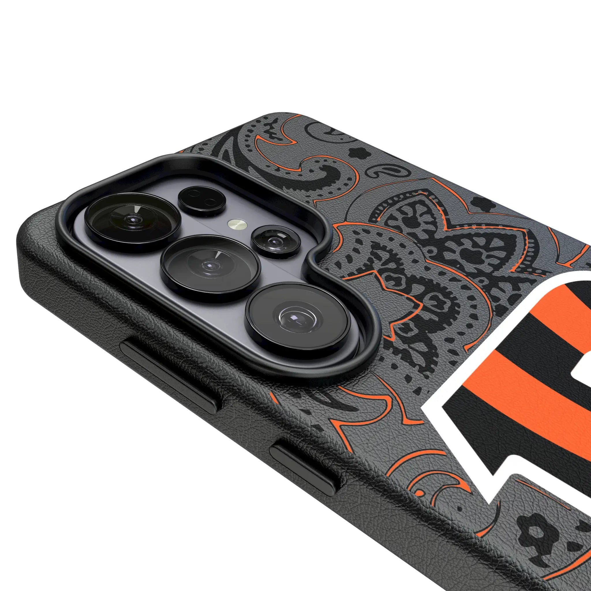 Cincinnati Bengals Paisley Galaxy MagSafe Compatible Phone Case for Samsung Galaxy - Detail#Device_Galaxy S26 Ultra