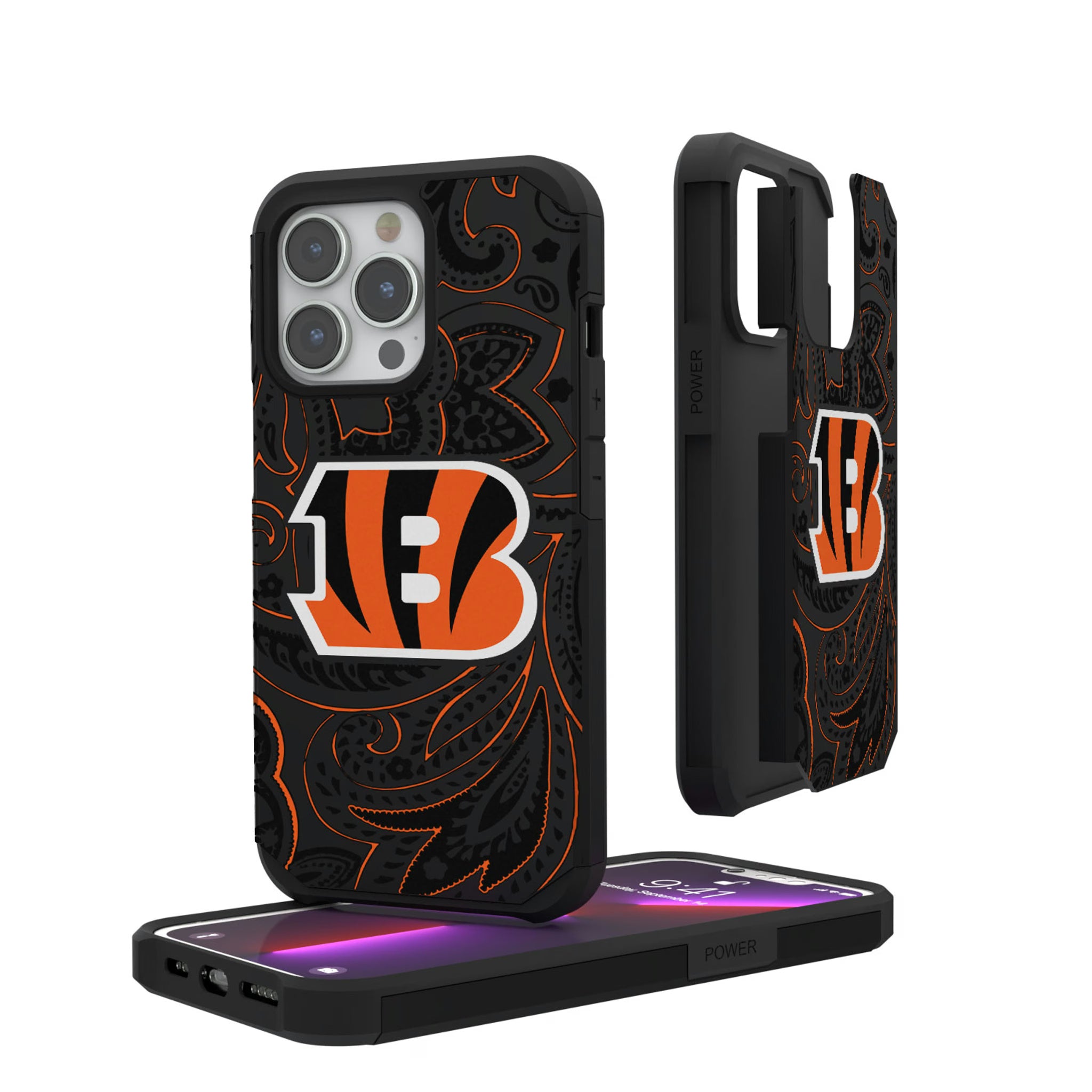 Cincinnati Bengals Paisley iPhone Rugged Phone Case for Apple iPhone