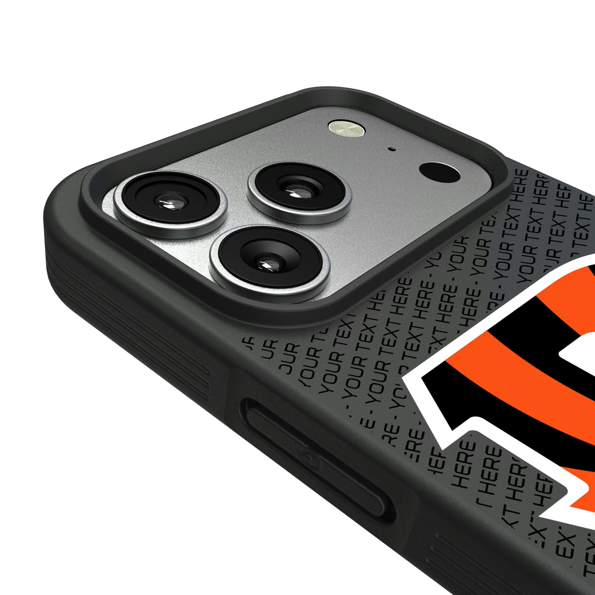 Cincinnati Bengals Personalized EndZone Plus iPhone Bump Phone Case for Apple iPhone - Detail#Device_iPhone 17 Pro