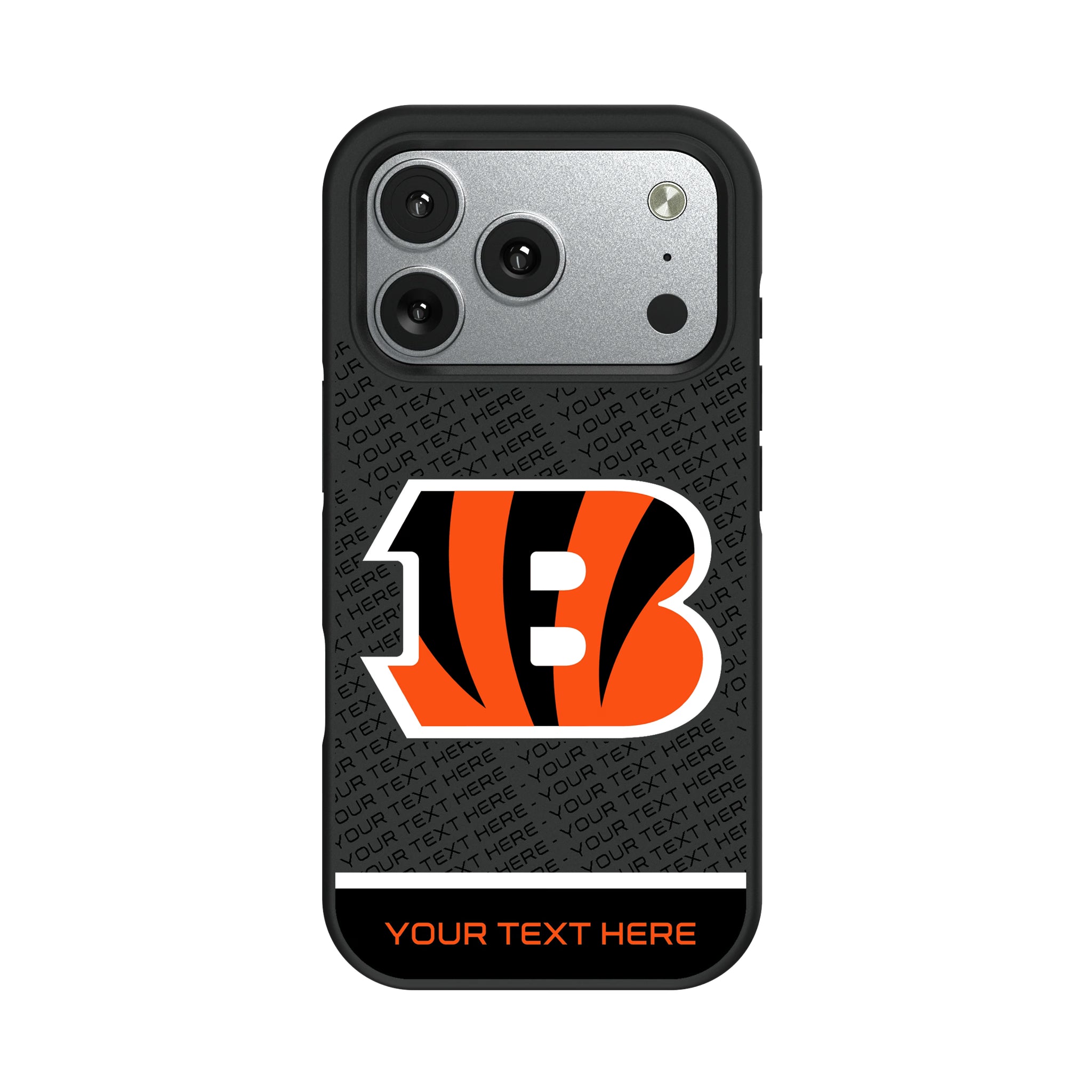 Cincinnati Bengals Personalized EndZone Plus iPhone Bump Phone Case for Apple iPhone#Device_iPhone 17 Pro