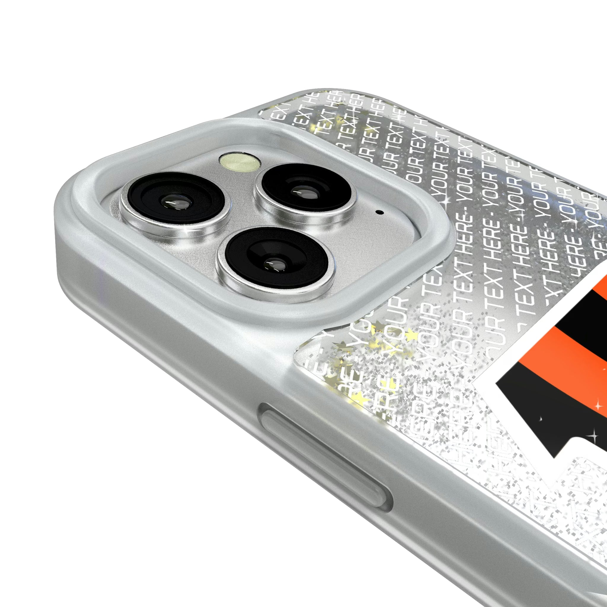 Cincinnati Bengals Personalized EndZone Plus iPhone Glitter Phone Case for Apple iPhone - Detail#Device_iPhone 16 Pro