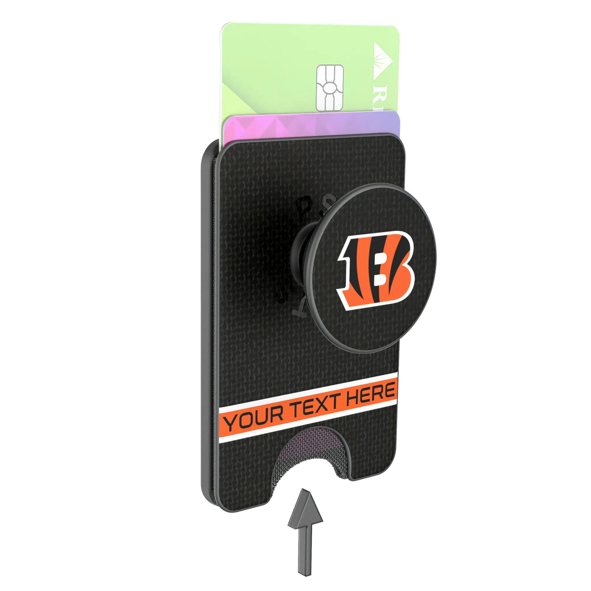 Cincinnati Bengals Personalized Endzone Solid Popsockets Wallet Magnetic - Detail