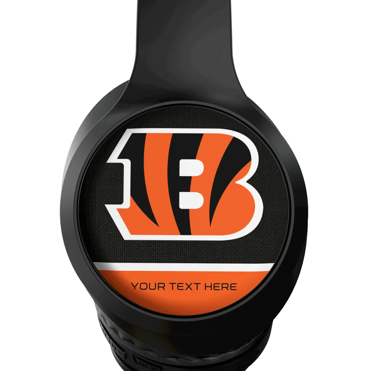 Cincinnati Bengals Personalized Endzone Solid Wireless Over-Ear Headphones With Case - Detail