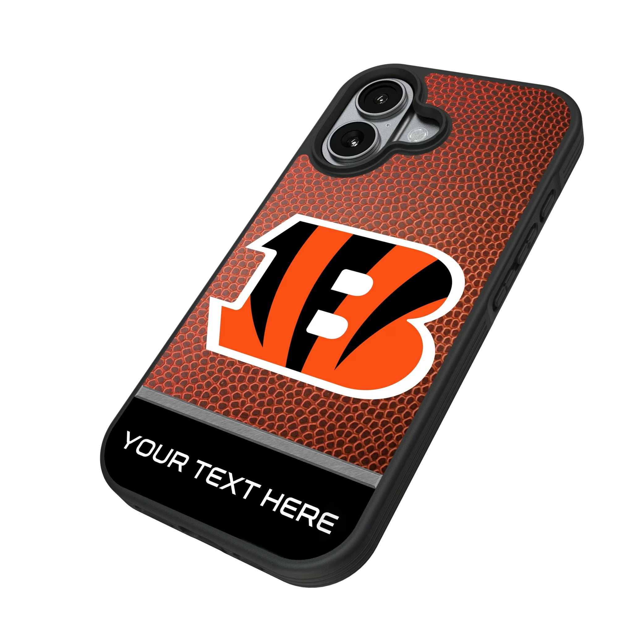 Cincinnati Bengals Personalized Football iPhone Bump Phone Case for Apple iPhone - Isometric View#Device_iPhone 17