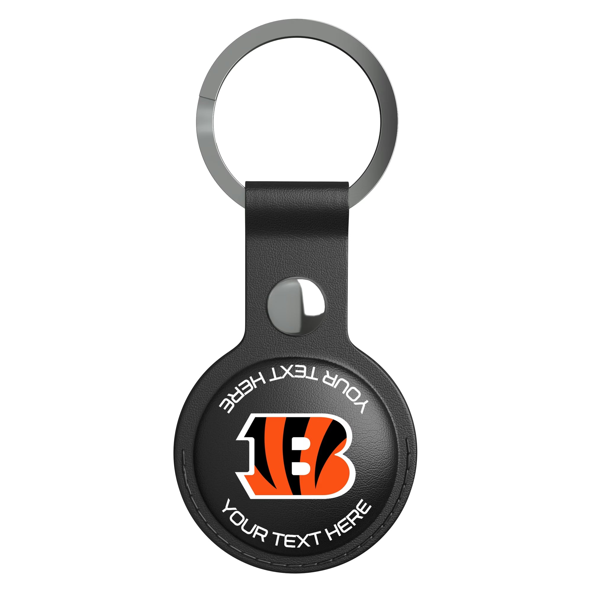Cincinnati Bengals Personalized Insignia AirTag Black Airtag Holder
