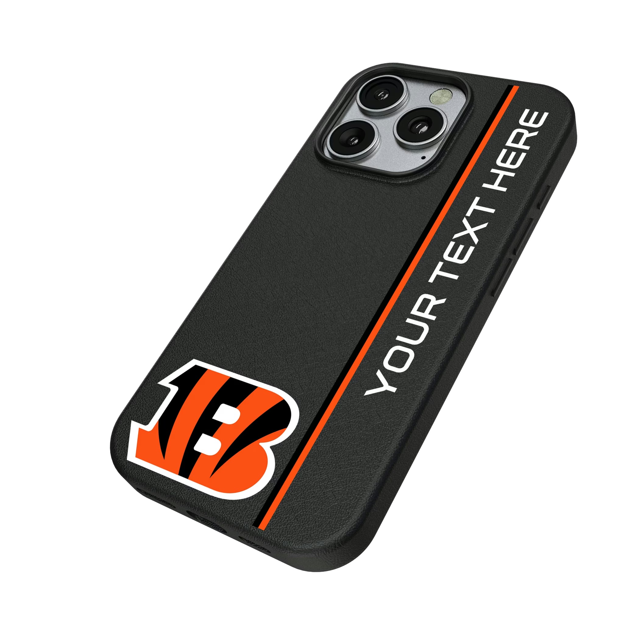 Cincinnati Bengals Personalized Sidebard iPhone MagSafe Compatible Phone Case for Apple iPhone - Isometric View