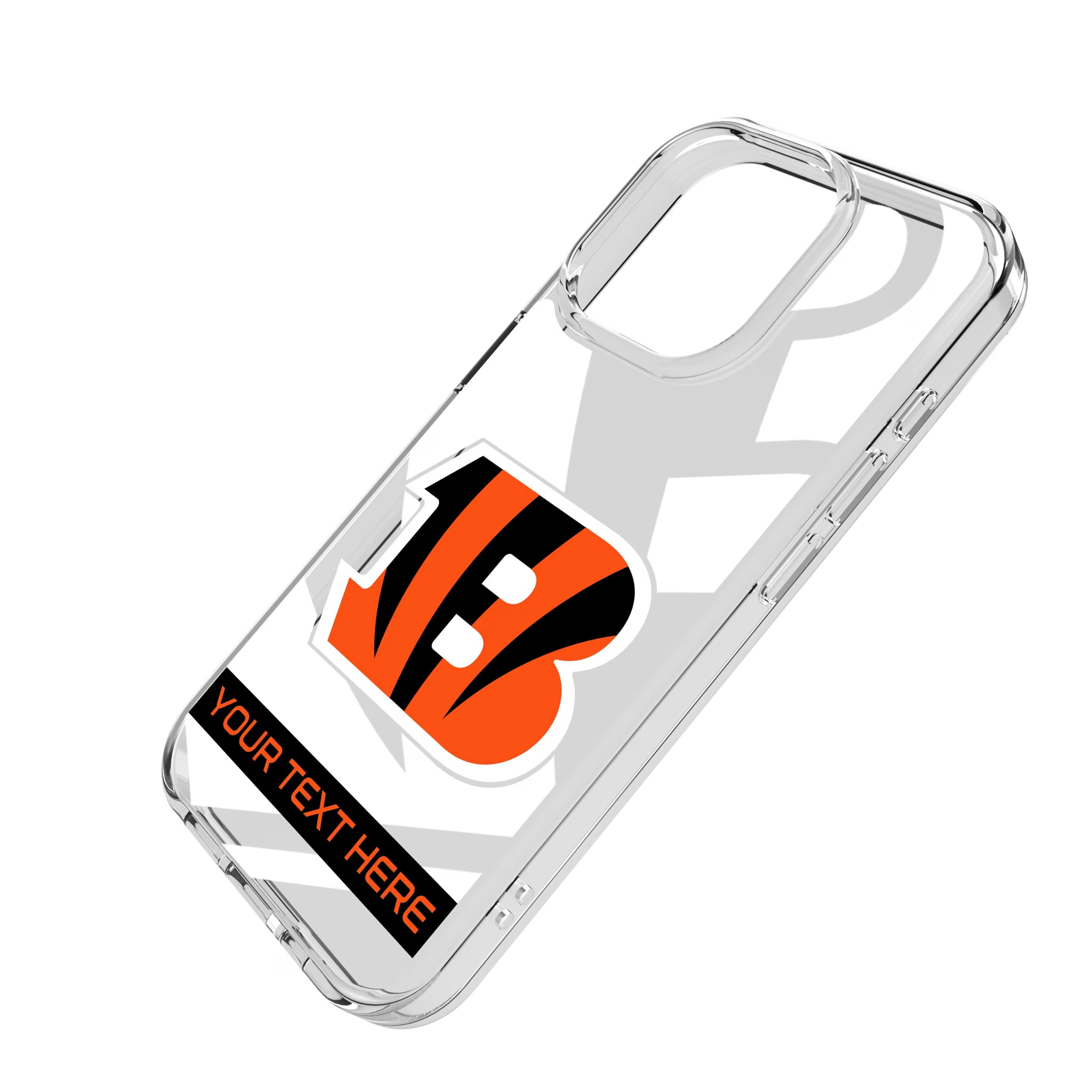 Cincinnati Bengals Personalized Tilt iPhone Clear Phone Case for Apple iPhone - Isometric View