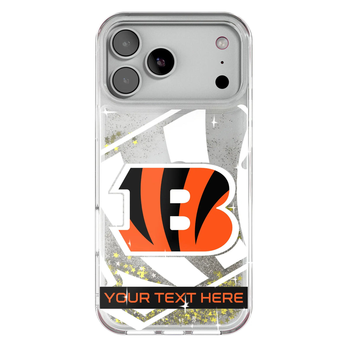 Cincinnati Bengals Personalized Tilt Glitter Phone Case for Apple iPhone