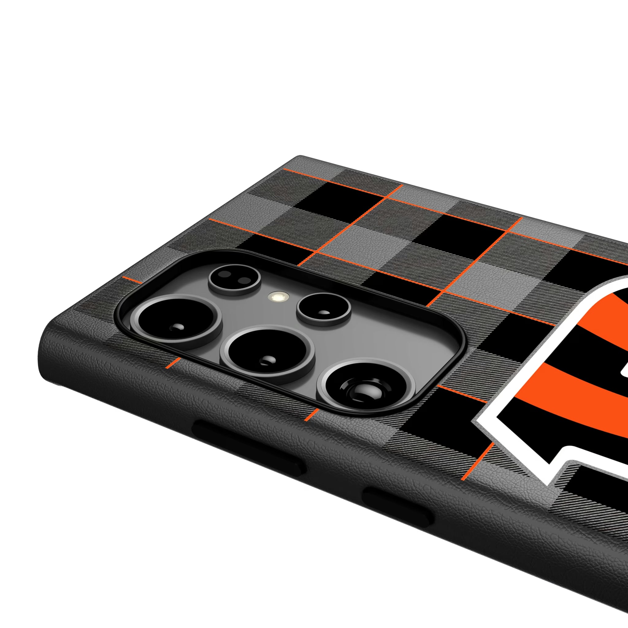 Cincinnati Bengals Plaid Galaxy MagSafe Compatible Phone Case for Samsung Galaxy - Detail