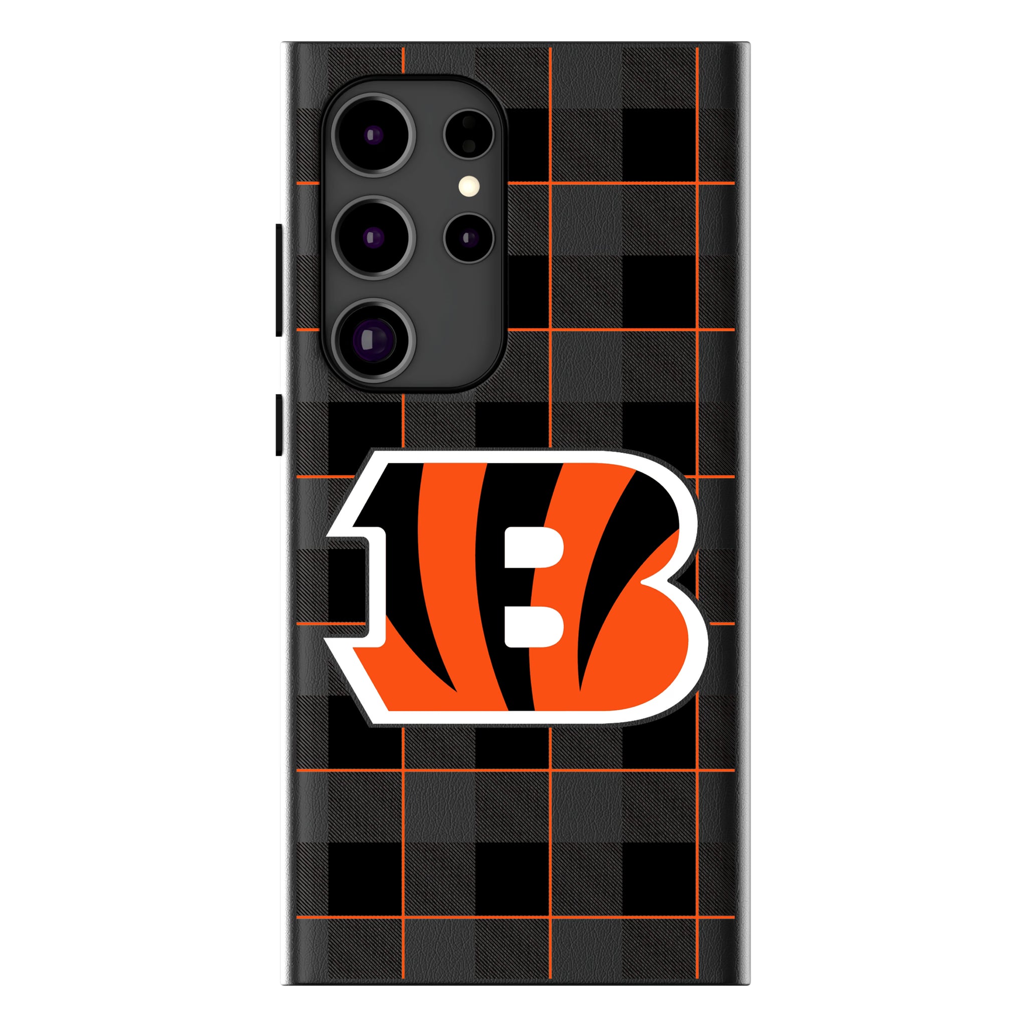 Cincinnati Bengals Plaid Galaxy MagSafe Compatible Phone Case for Samsung Galaxy