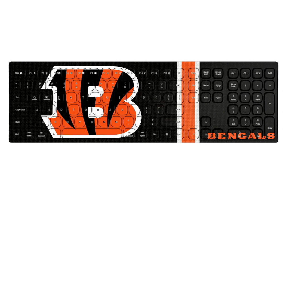Cincinnati Bengals Stripe KKB605 Curved Wireless Keyboard