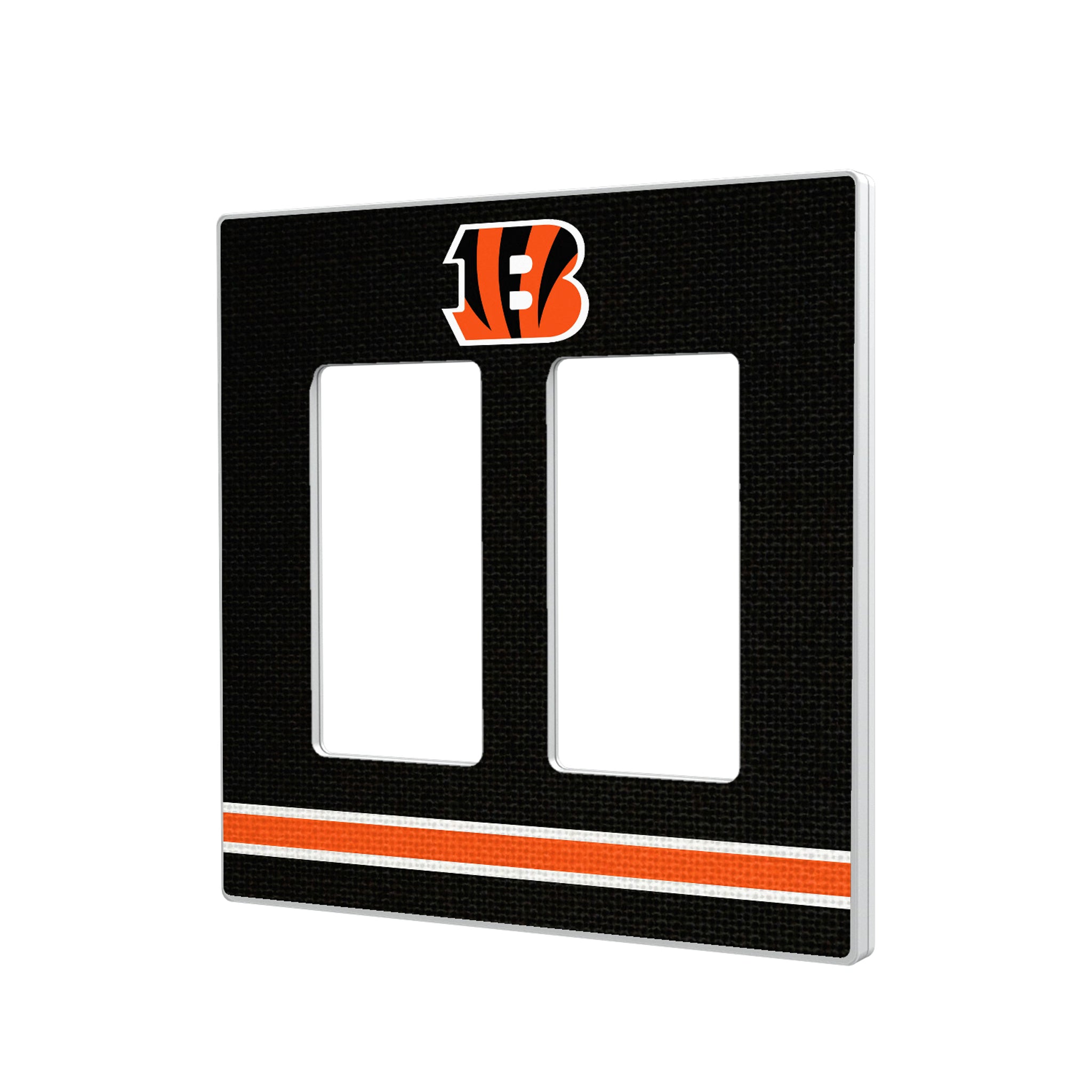 Cincinnati Bengals Stripe Hidden-Screw Light Switch Plate#Style_Double Rocker