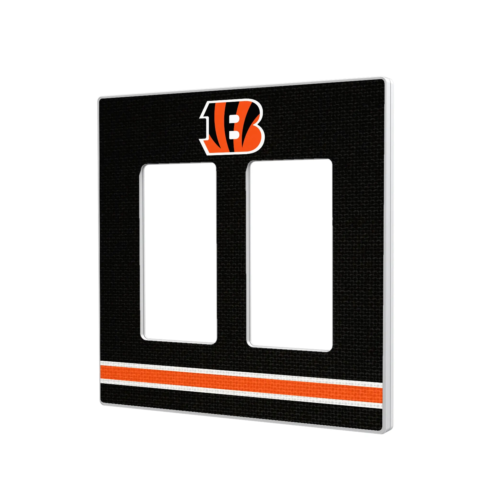 Cincinnati Bengals Stripe Hidden-Screw Light Switch Plate#Style_Double Rocker